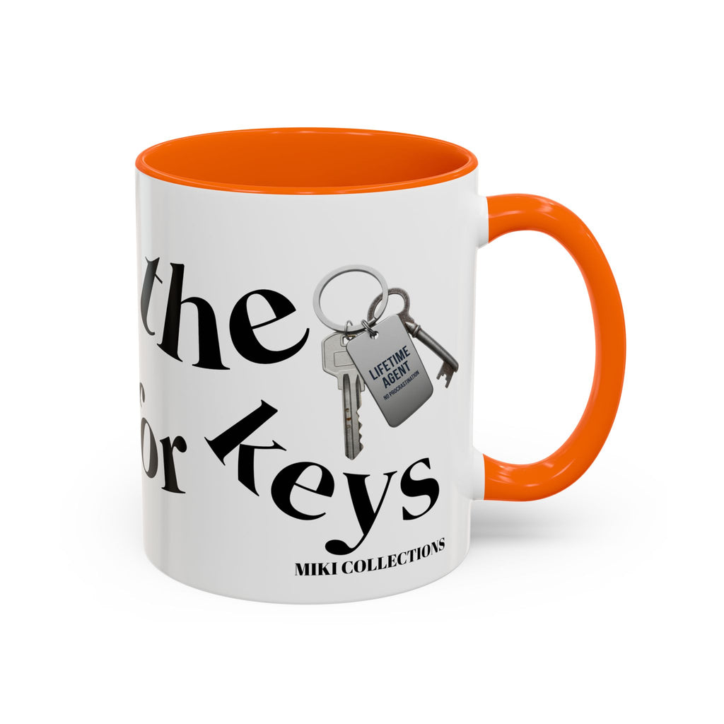 Accent Coffee Mug — 'Keys to Manifest' Black-Accent Inspirational Coffee Mug