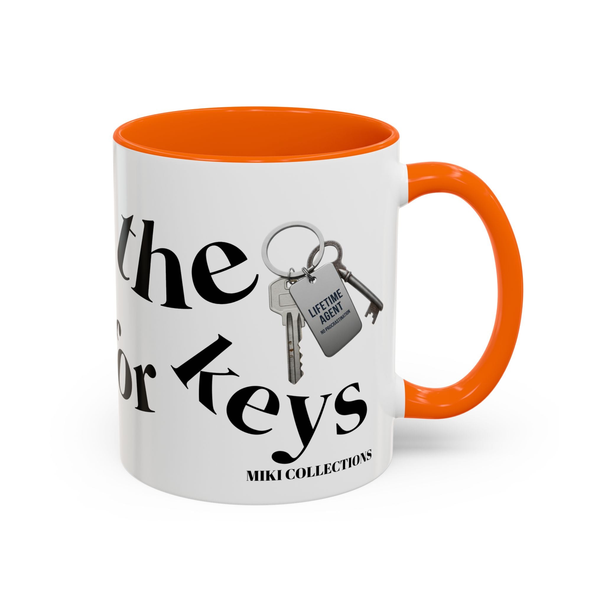Accent Coffee Mug — 'Keys to Manifest' Black-Accent Inspirational Coffee Mug