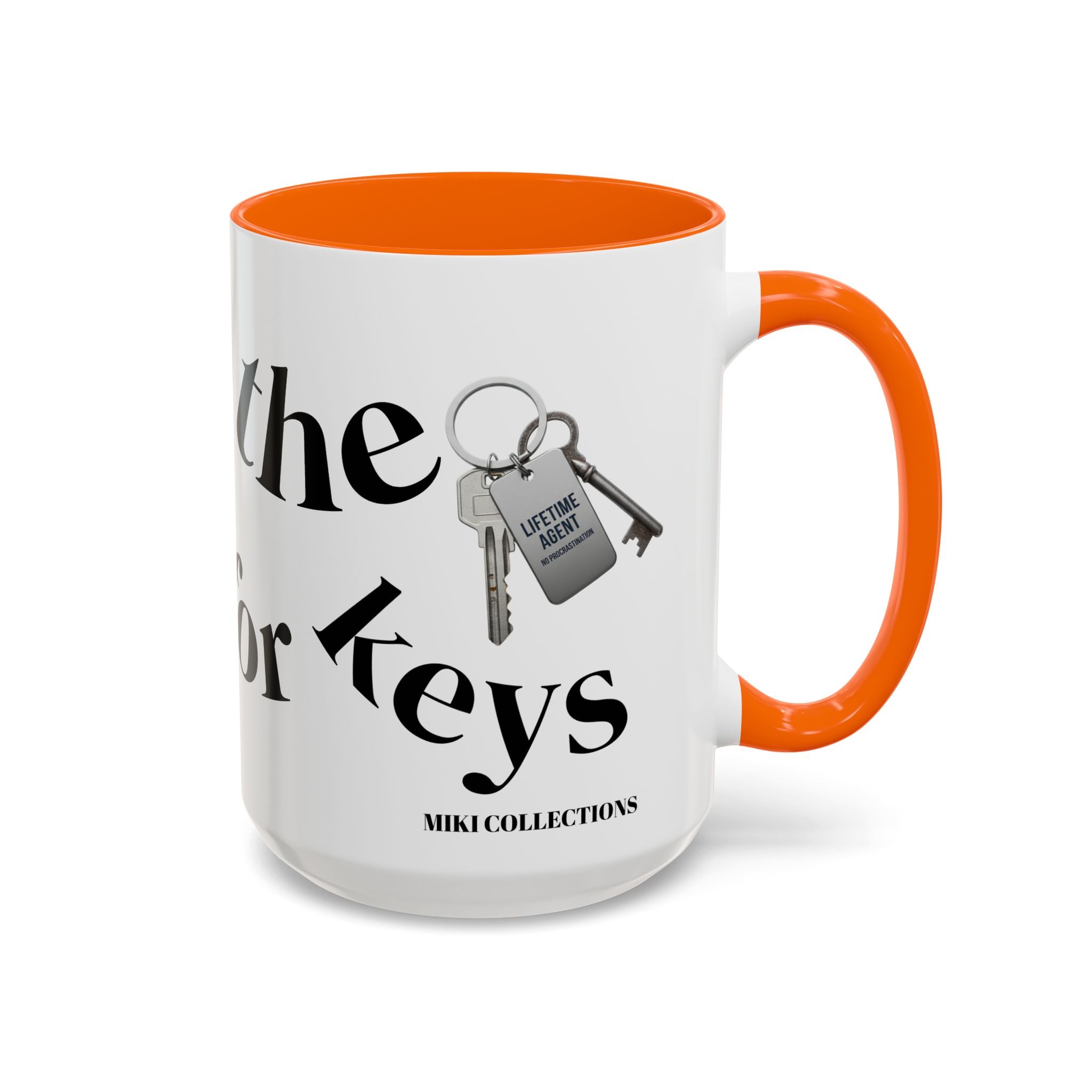 Accent Coffee Mug — 'Keys to Manifest' Black-Accent Inspirational Coffee Mug