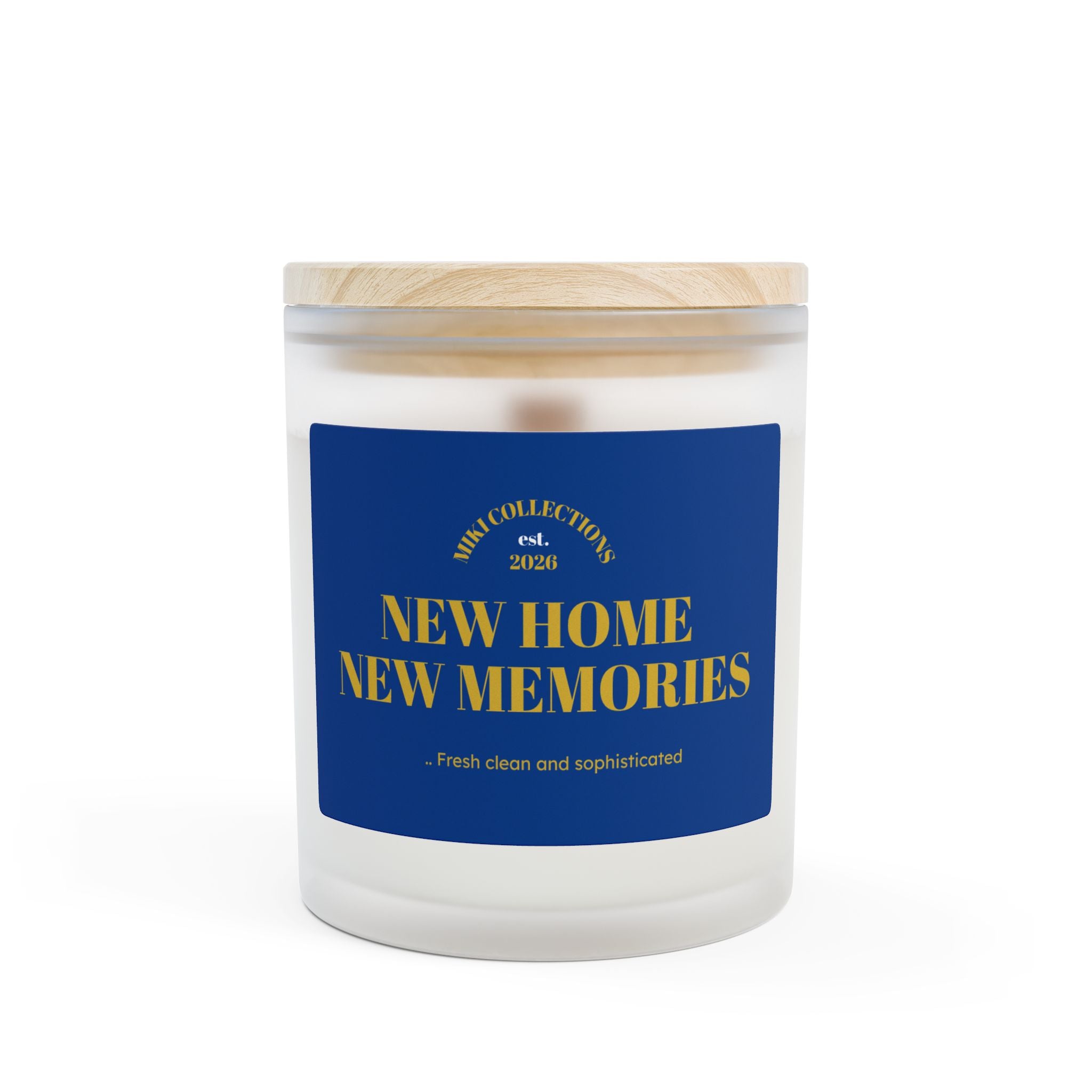 "New Home New Memories" Frosted Glass Candle, 11oz