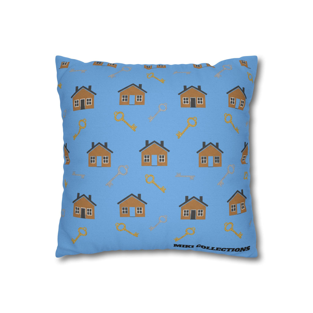 Listing Machine Square Pillowcase – Blue Decorative Polyester Throw Pillowcase