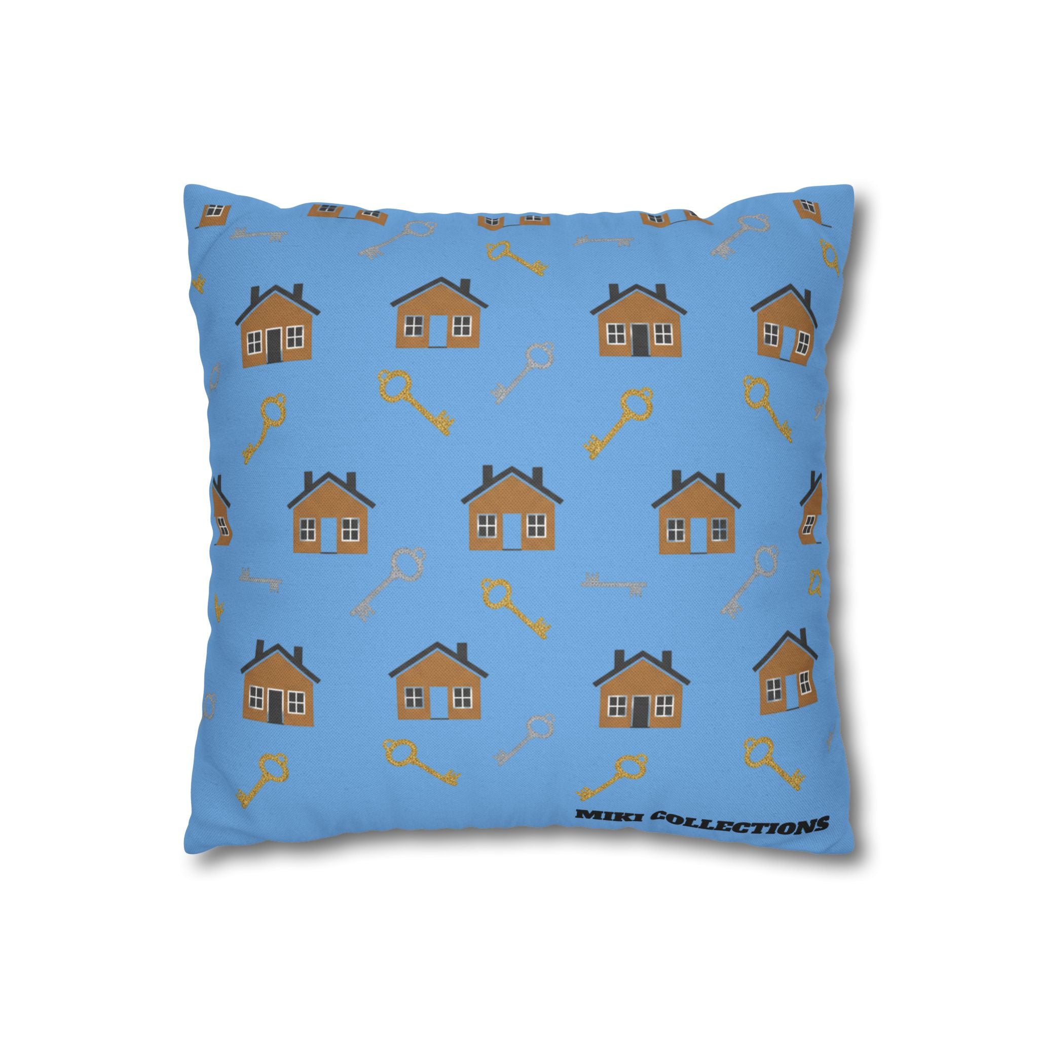 Listing Machine Square Pillowcase – Blue Decorative Polyester Throw Pillowcase