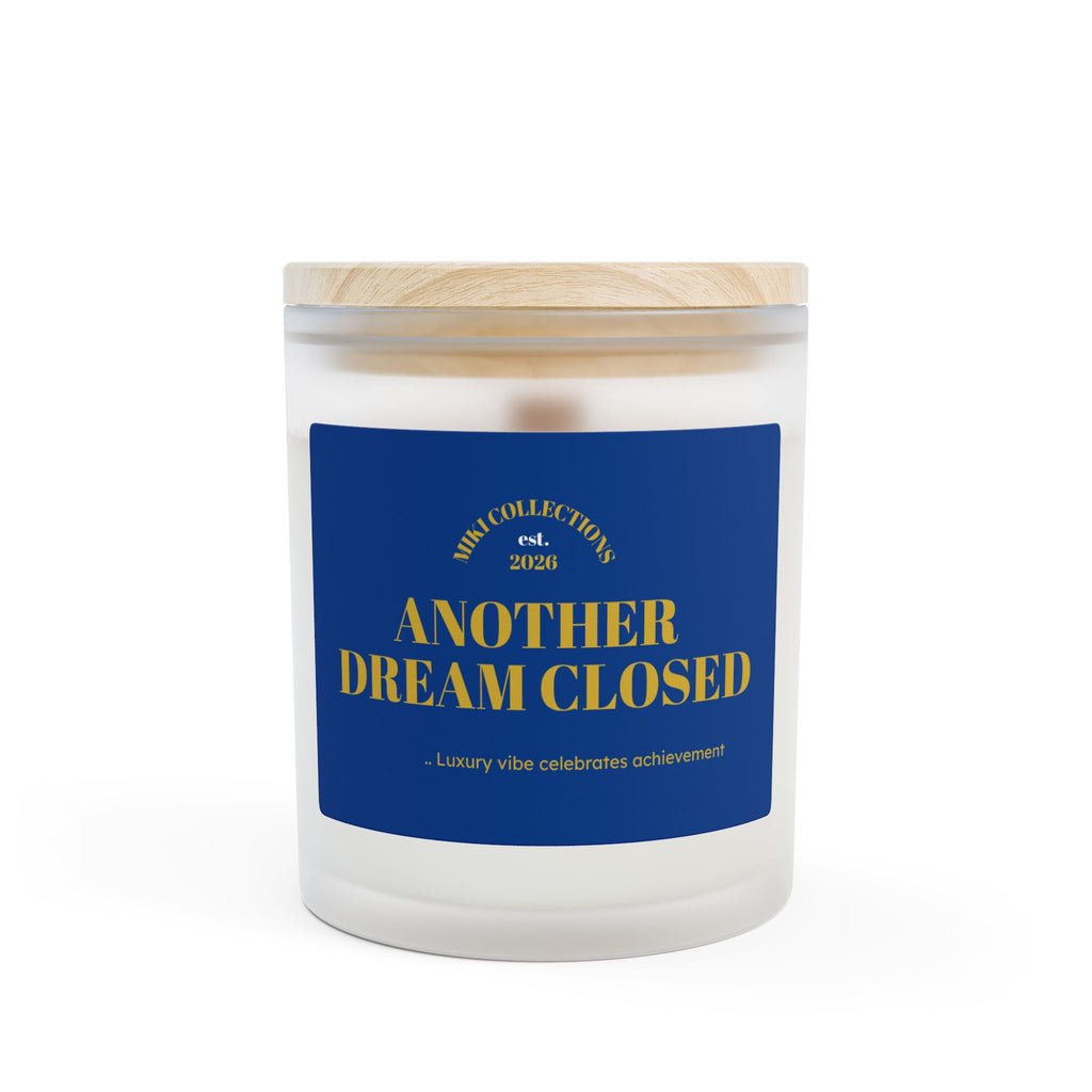 "Another Dream Closed" Frosted Glass Candle, 11oz