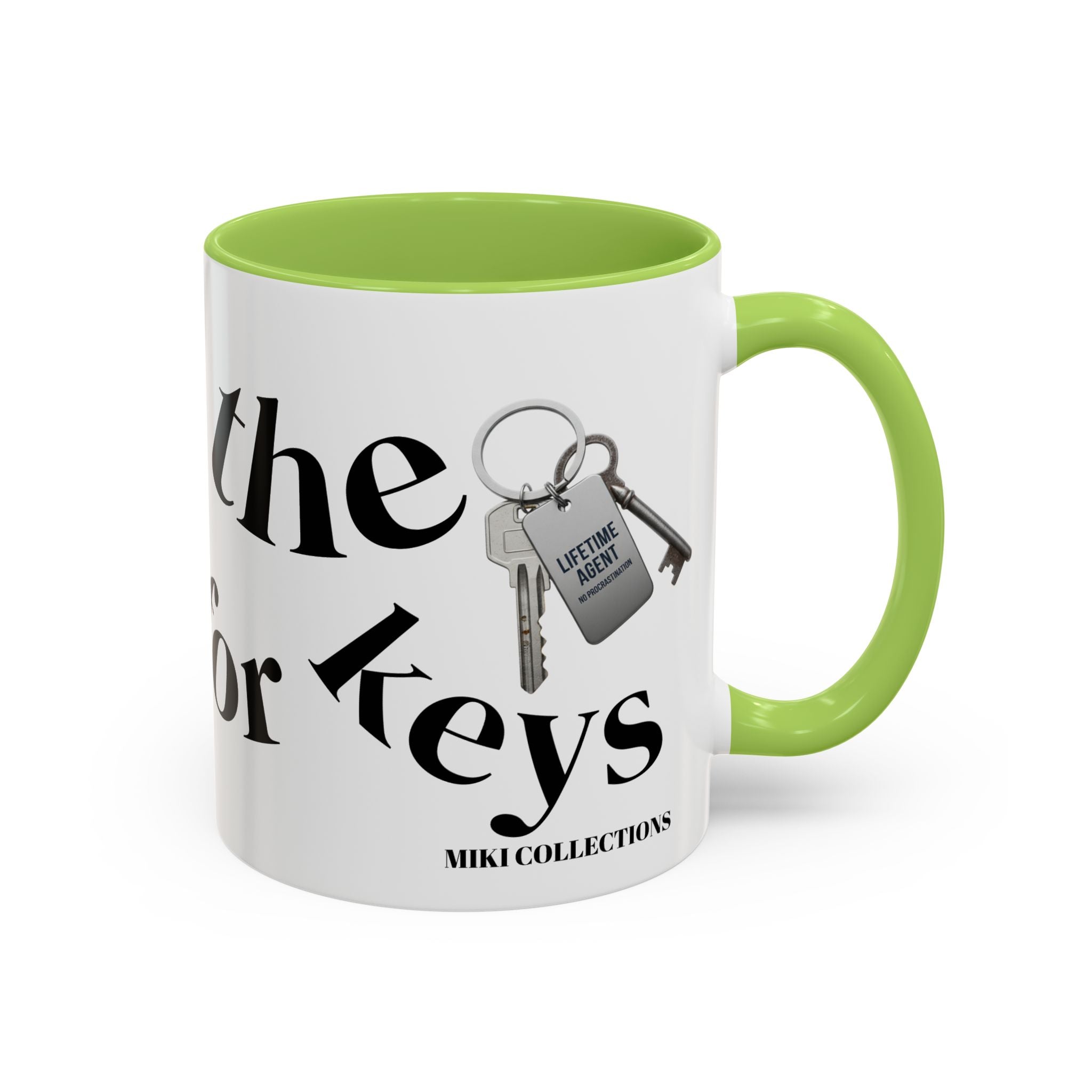 Accent Coffee Mug — 'Keys to Manifest' Black-Accent Inspirational Coffee Mug