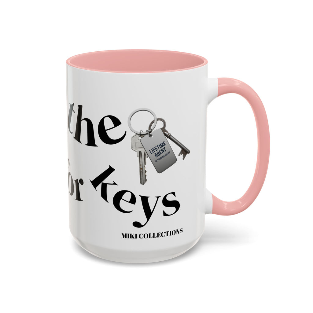 Accent Coffee Mug — 'Keys to Manifest' Black-Accent Inspirational Coffee Mug