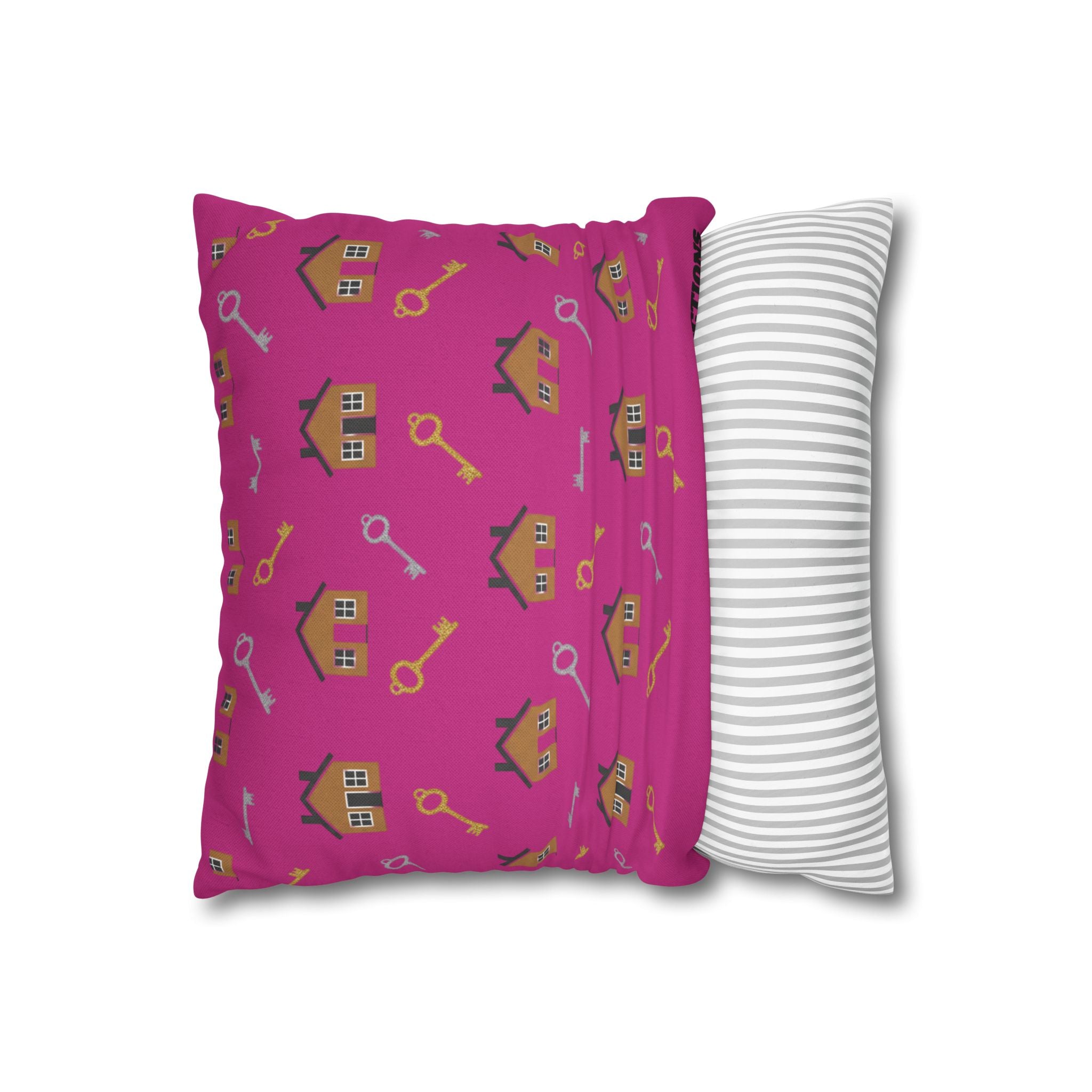 Decorative Pillowcase — “Homeowners Sweet Dream” Accent Pillow (Pink)