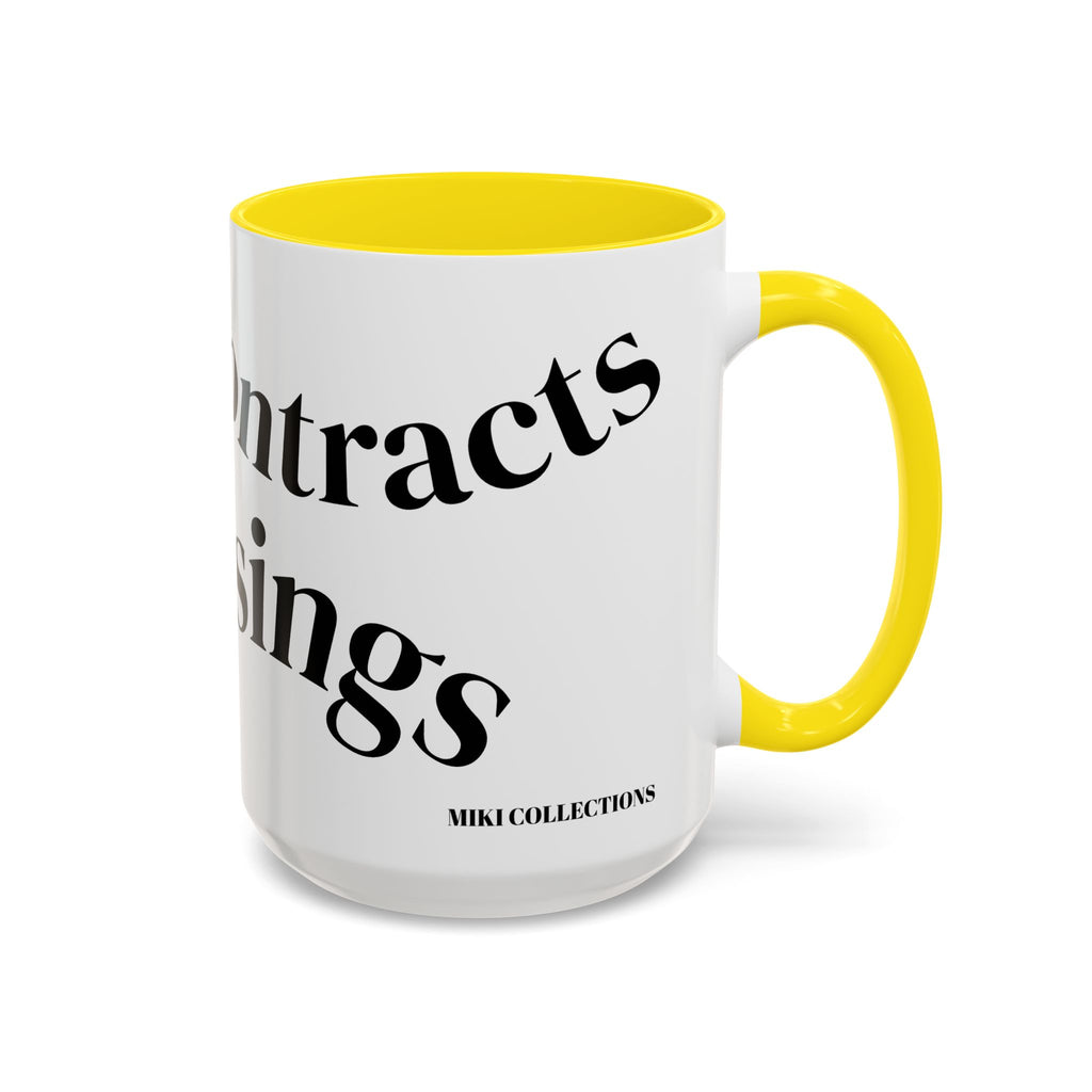 "Coffee.Contracts.Closings" Accent Inspirational Coffee Mug