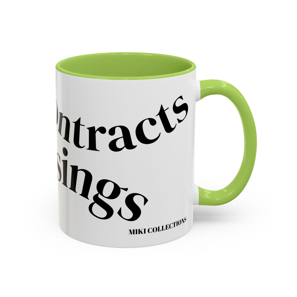 "Coffee.Contracts.Closings" Accent Inspirational Coffee Mug