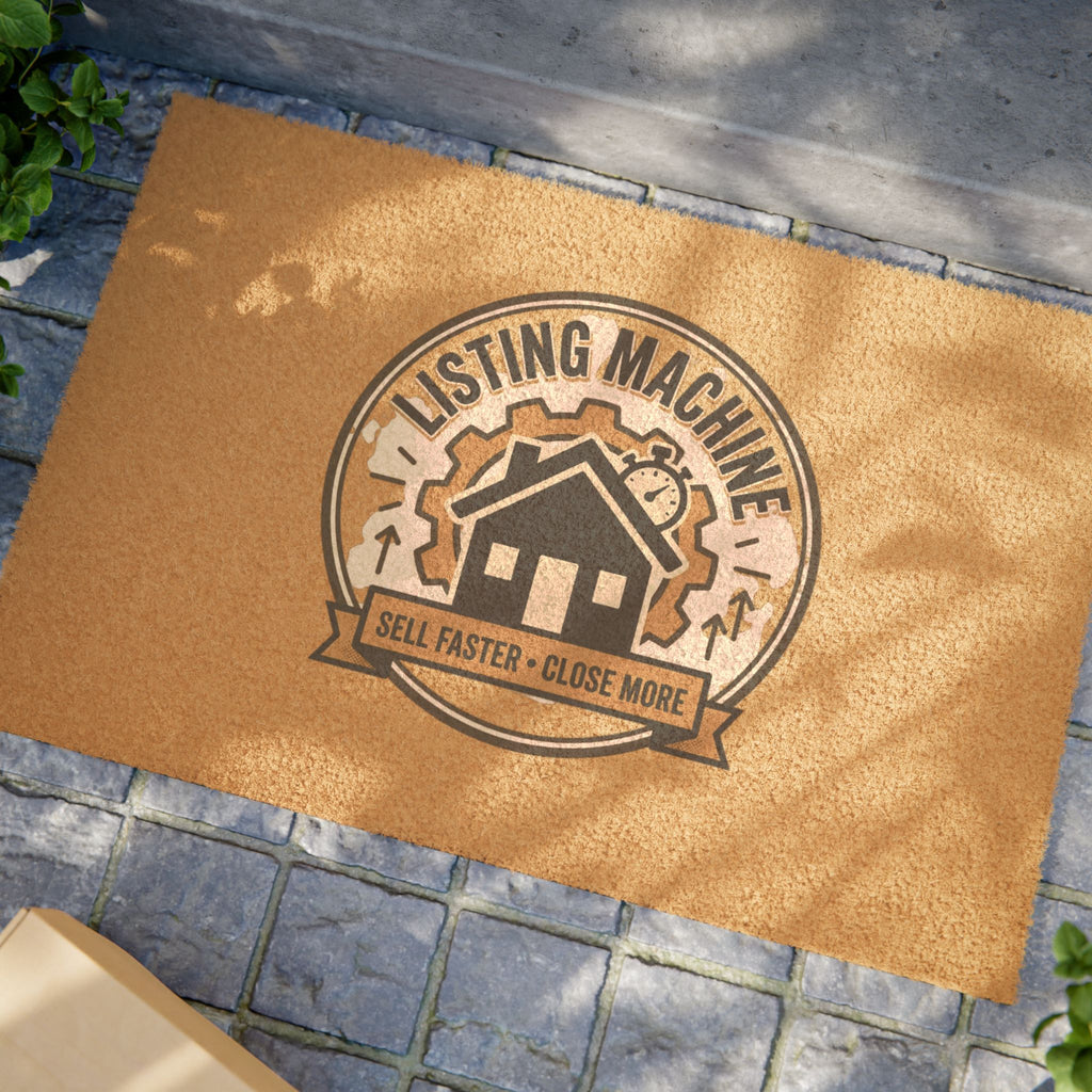 Listing Machine Doormat — “Sell Faster • Close More” Real Estate Welcome Mat