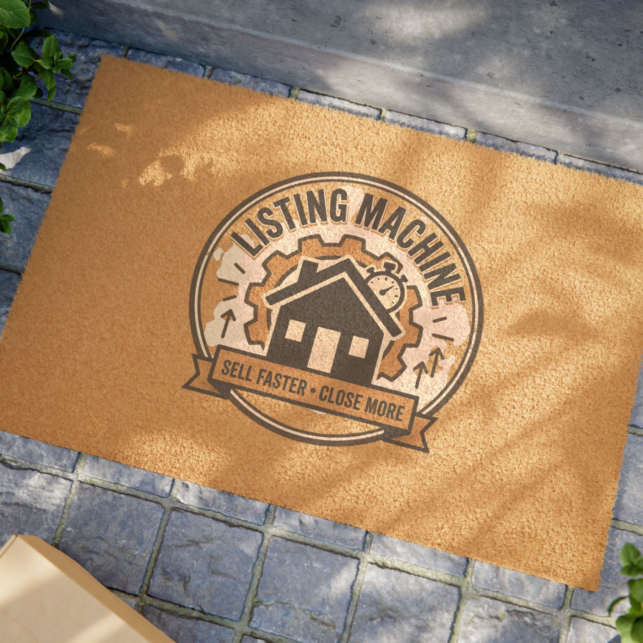 Listing Machine Doormat — “Sell Faster • Close More” Real Estate Welcome Mat