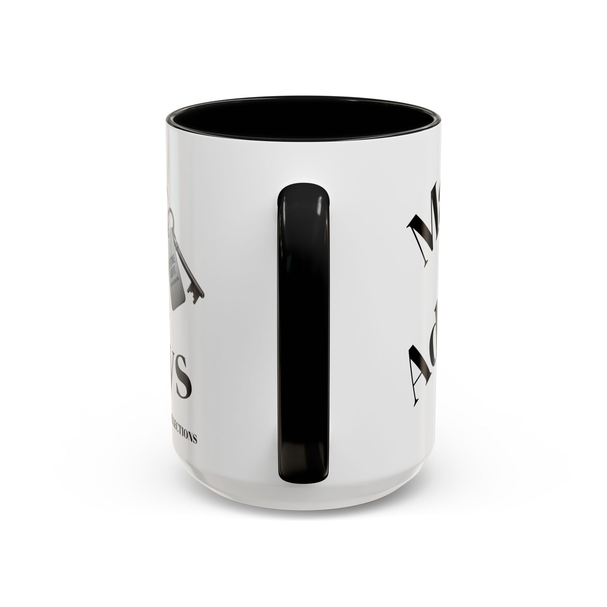Accent Coffee Mug — 'Keys to Manifest' Black-Accent Inspirational Coffee Mug