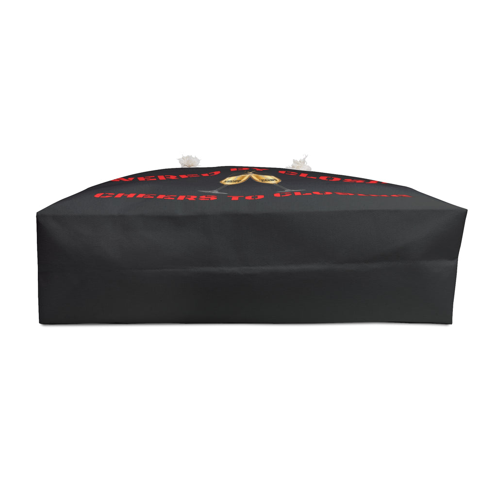 "Powered by Closings" Cheers Black/Red Travel Tote