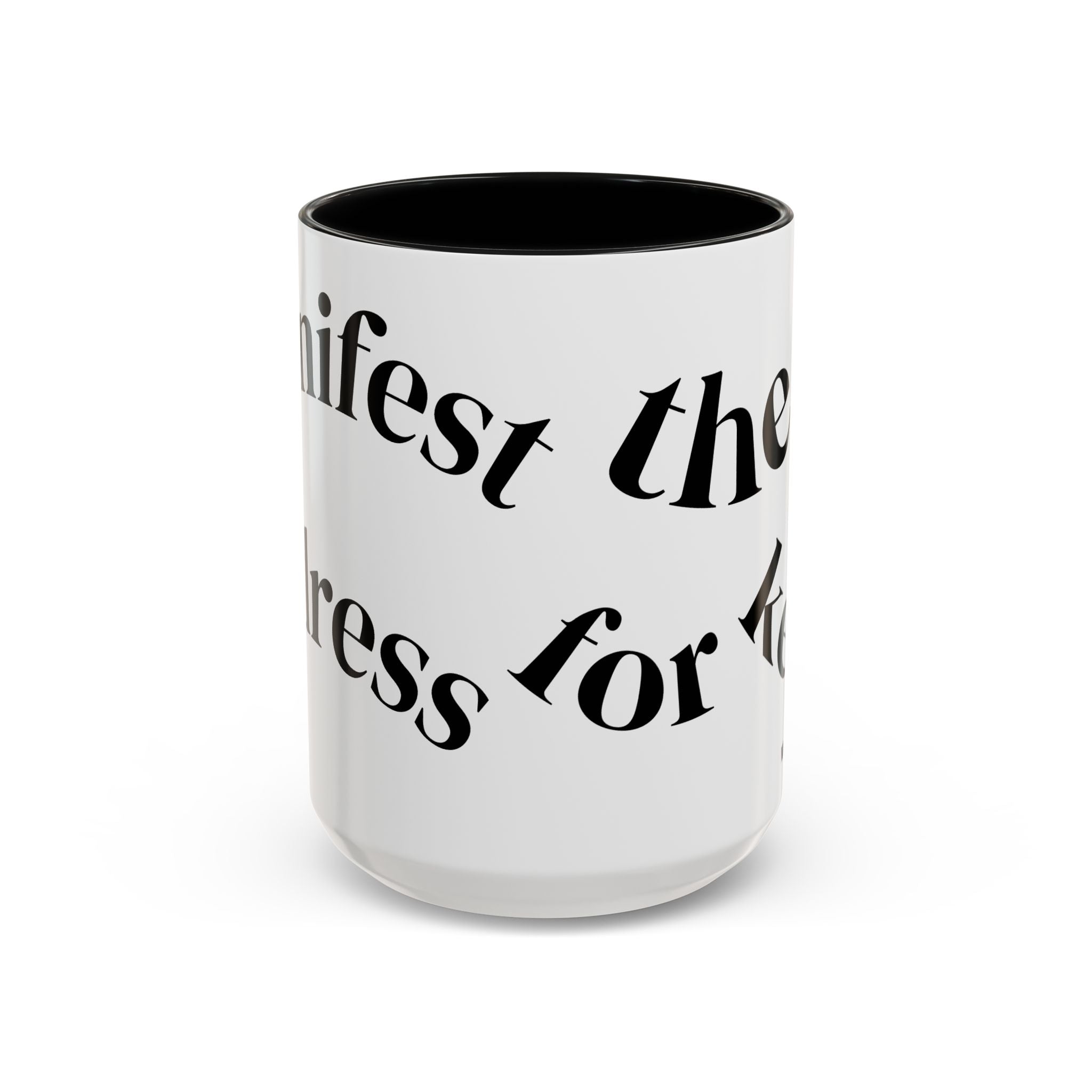 Accent Coffee Mug — 'Keys to Manifest' Black-Accent Inspirational Coffee Mug