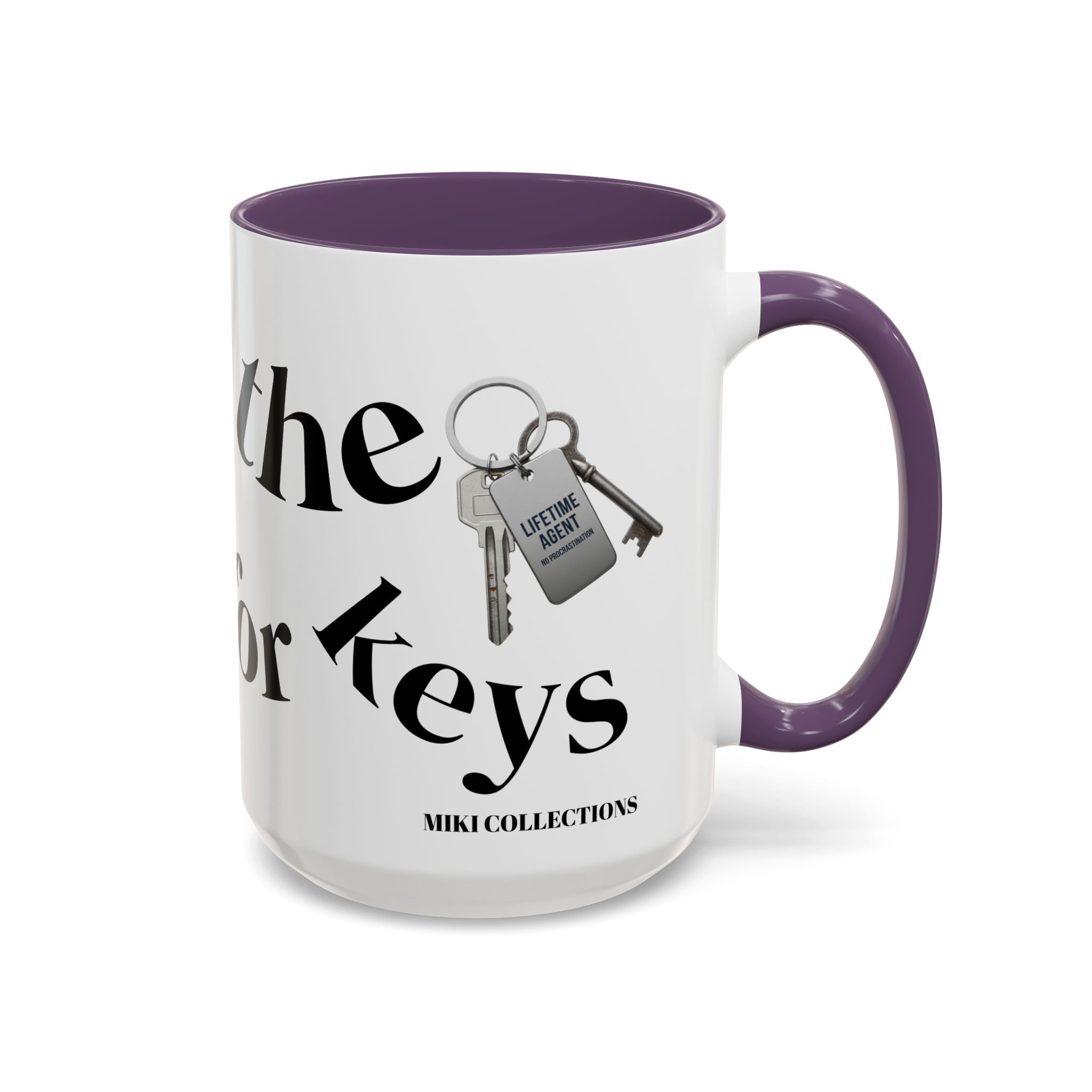 Accent Coffee Mug — 'Keys to Manifest' Black-Accent Inspirational Coffee Mug