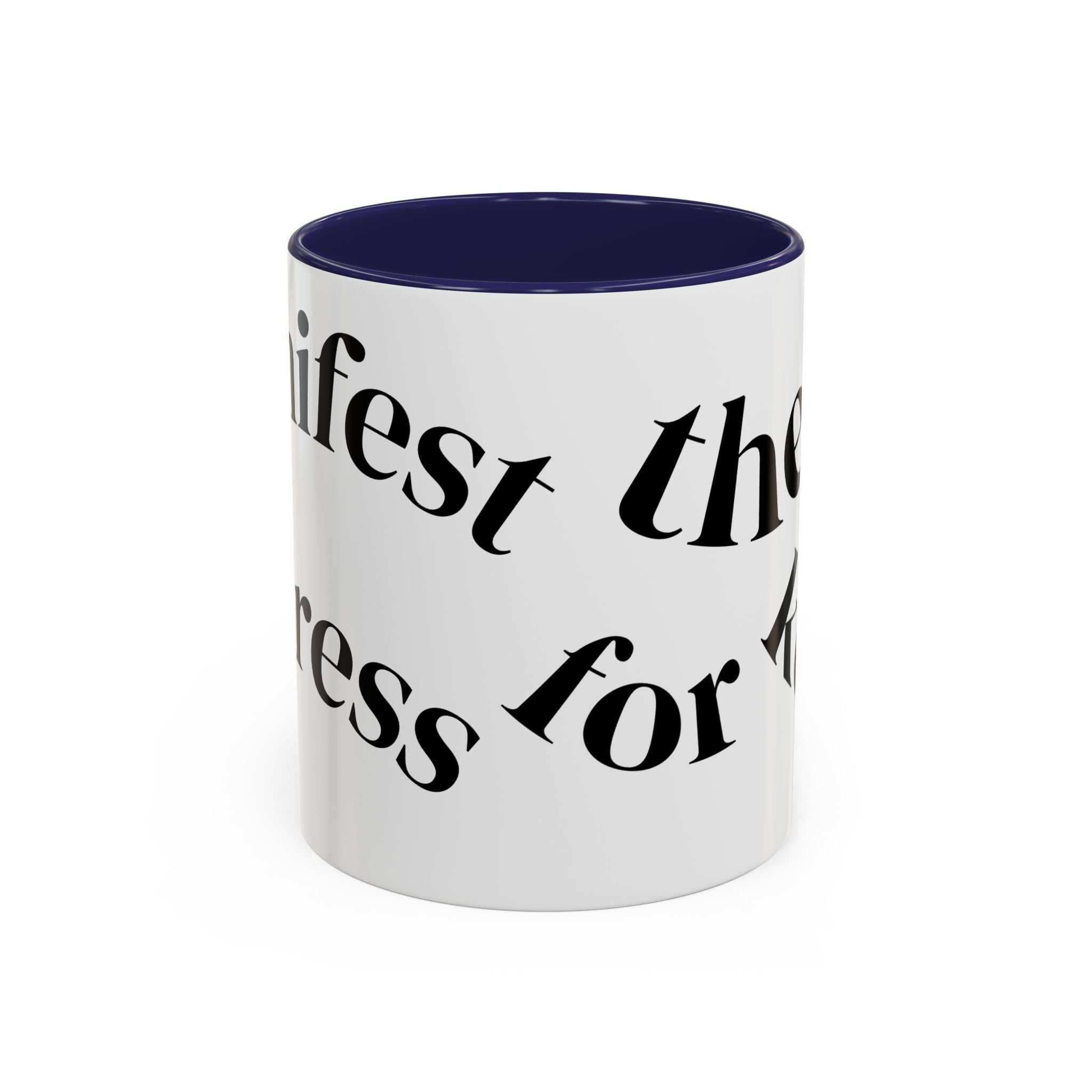 Accent Coffee Mug — 'Keys to Manifest' Black-Accent Inspirational Coffee Mug
