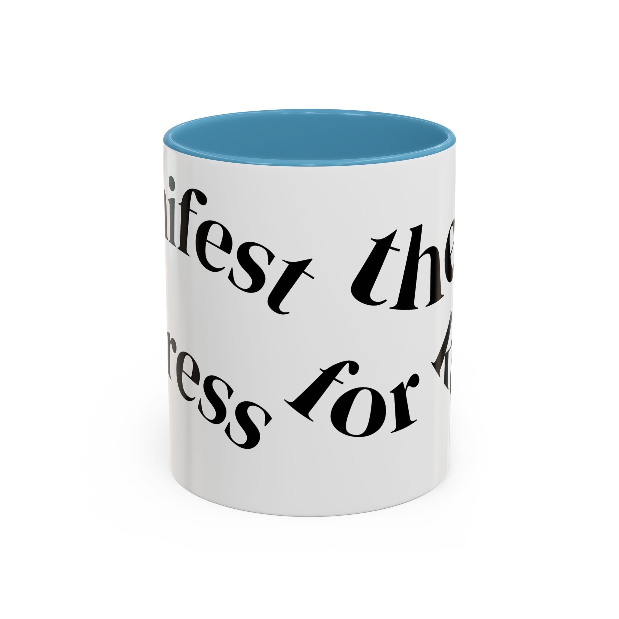 Accent Coffee Mug — 'Keys to Manifest' Black-Accent Inspirational Coffee Mug
