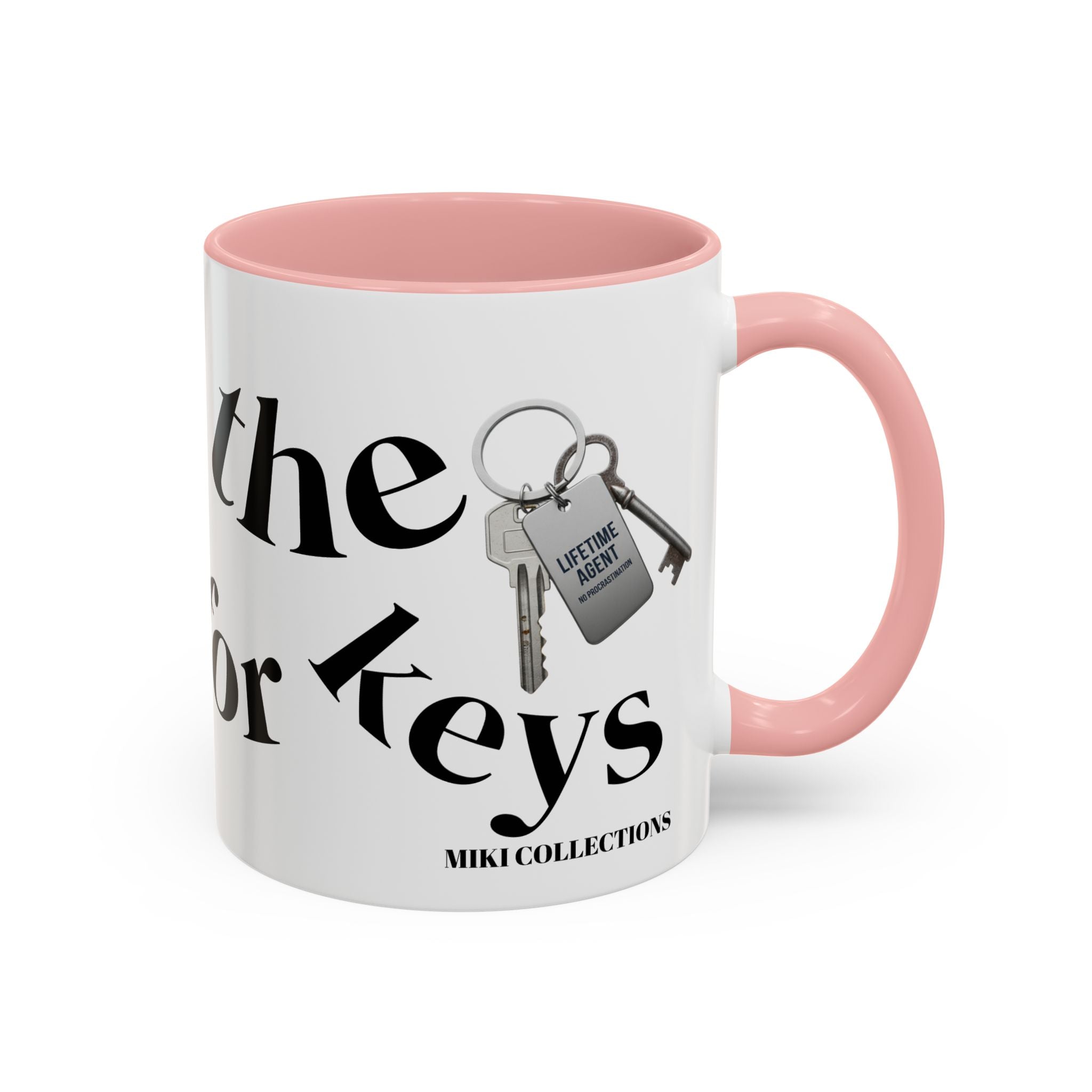 Accent Coffee Mug — 'Keys to Manifest' Black-Accent Inspirational Coffee Mug