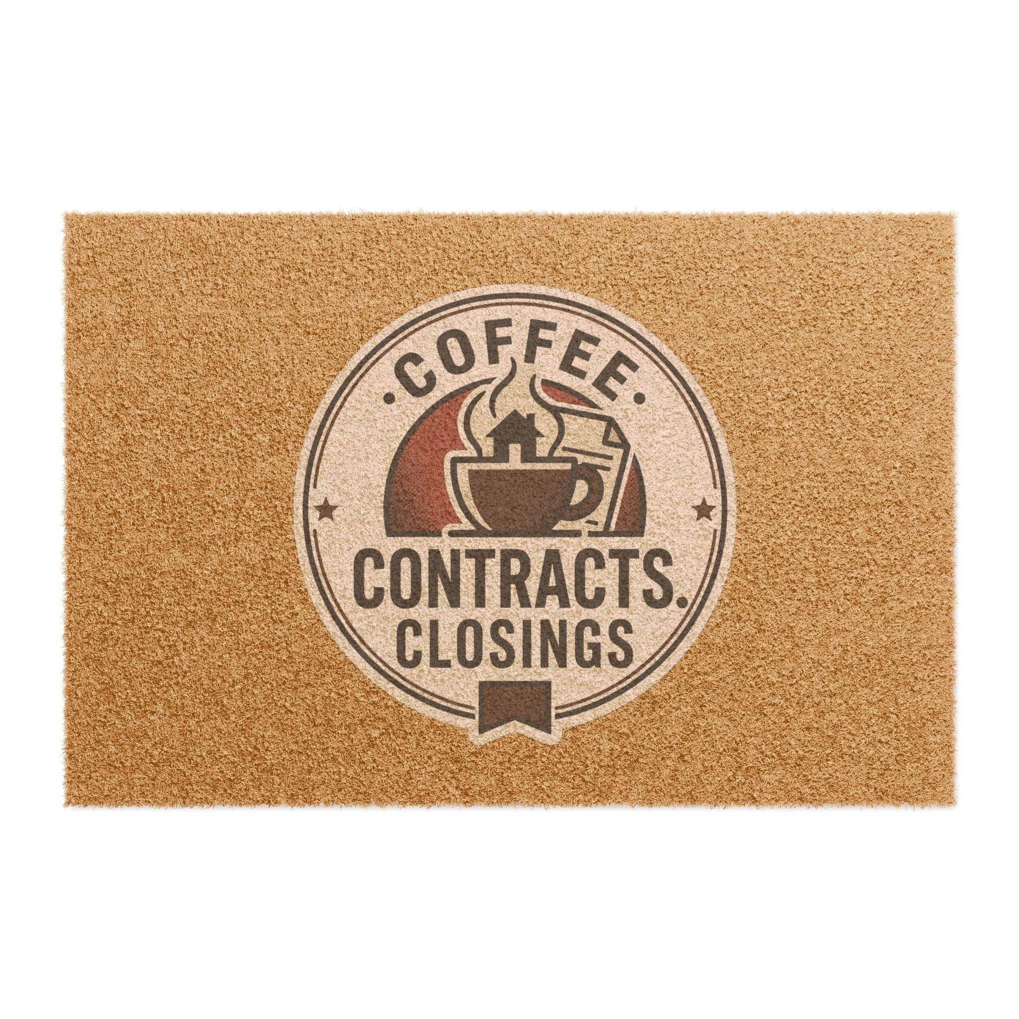 Coffee Contracts Closings Doormat — Realtor Welcome Mat