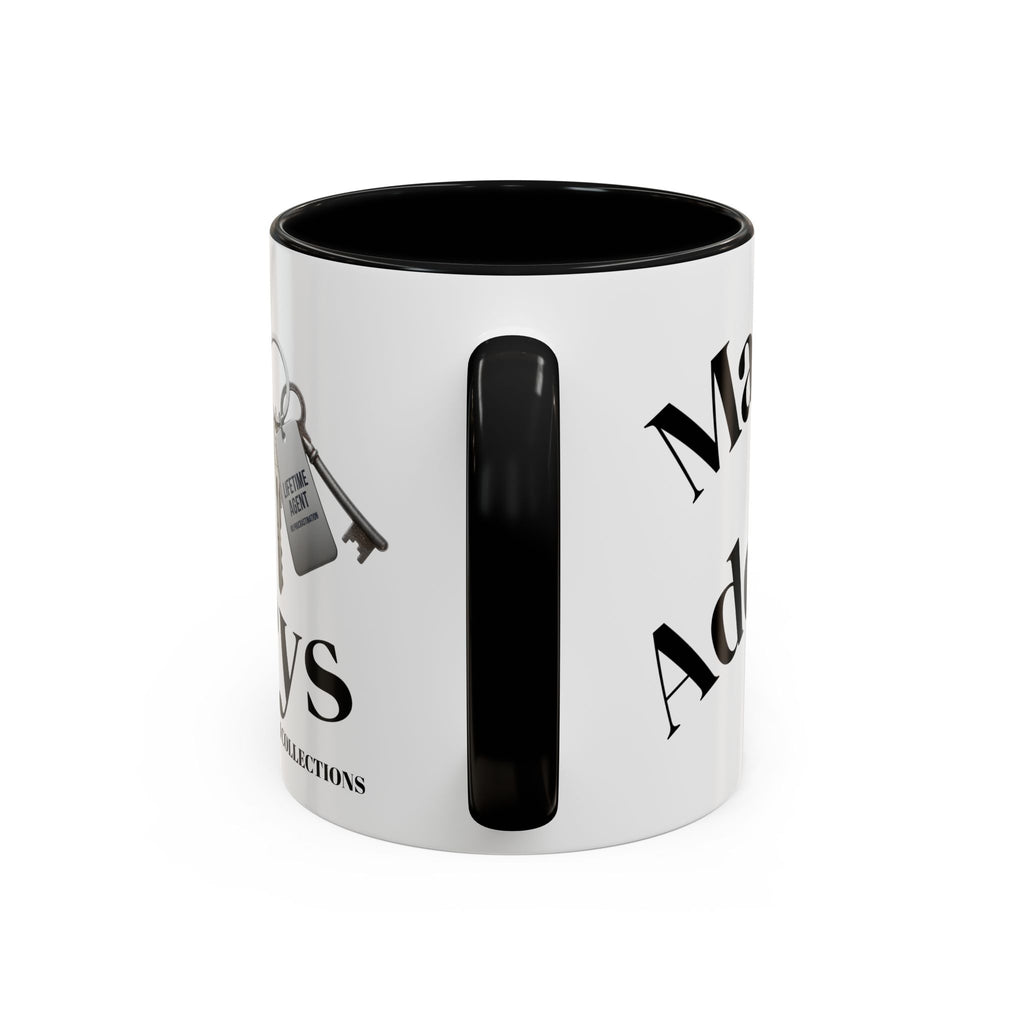 Accent Coffee Mug — 'Keys to Manifest' Black-Accent Inspirational Coffee Mug