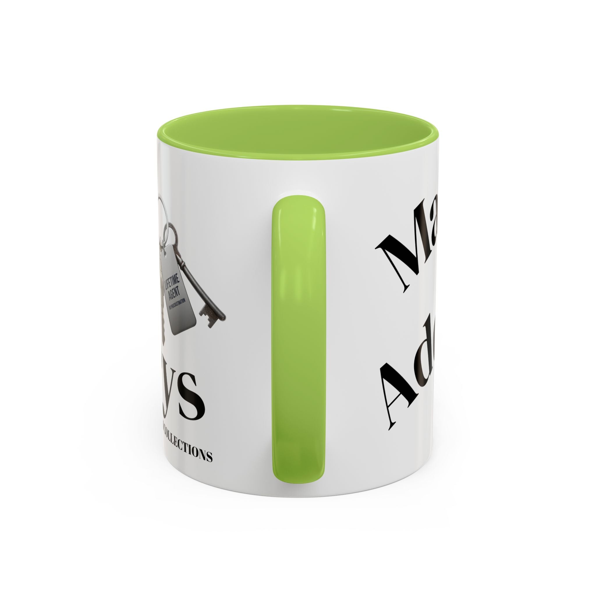 Accent Coffee Mug — 'Keys to Manifest' Black-Accent Inspirational Coffee Mug
