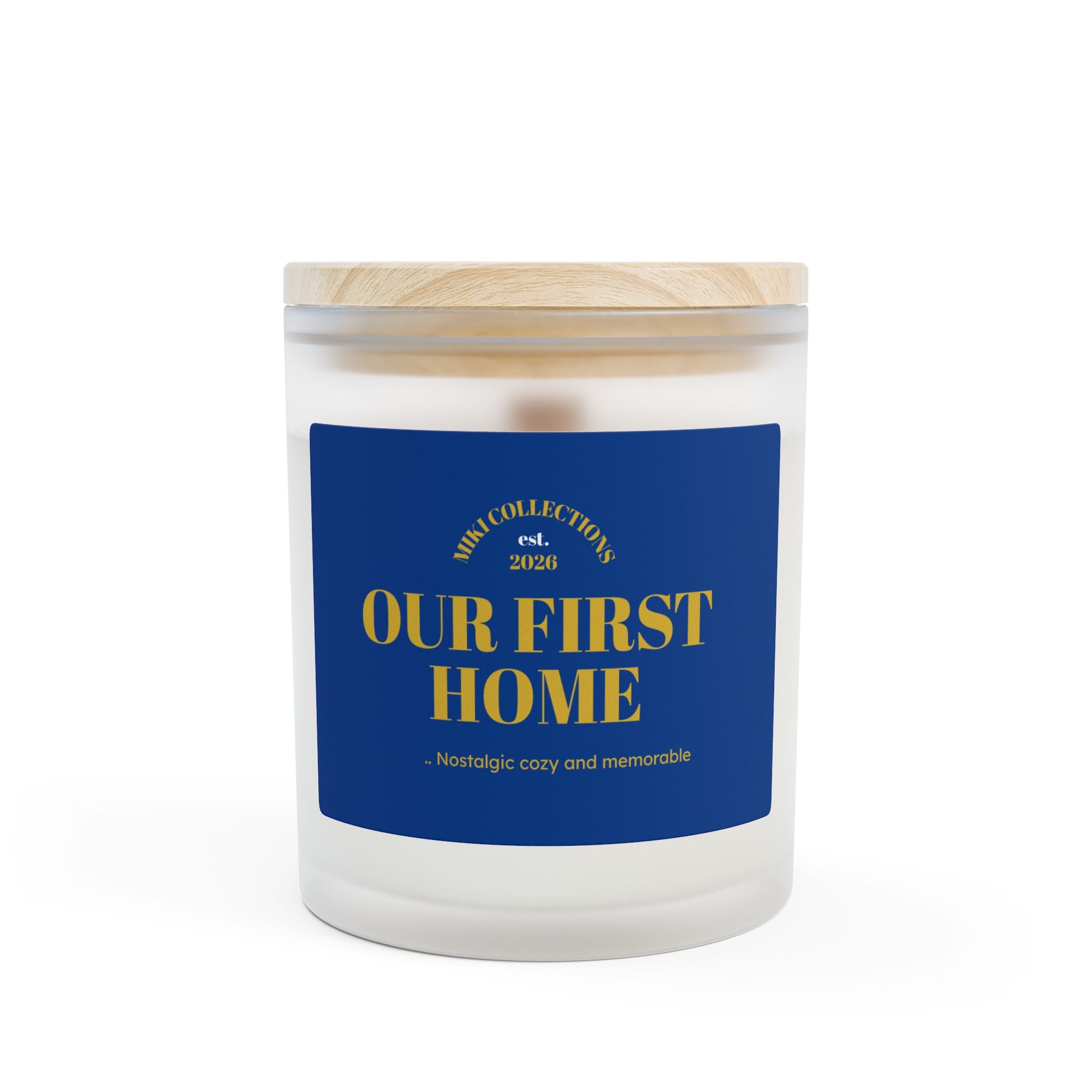 "Our First Home" Frosted Glass Candle, 11oz