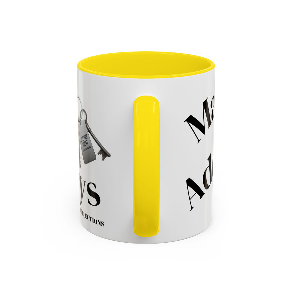 Accent Coffee Mug — 'Keys to Manifest' Black-Accent Inspirational Coffee Mug