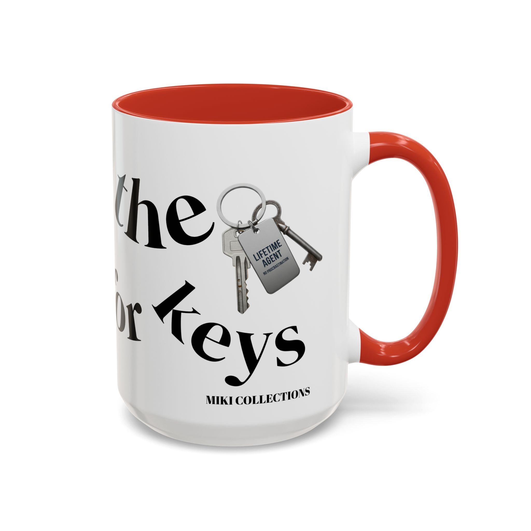 Accent Coffee Mug — 'Keys to Manifest' Black-Accent Inspirational Coffee Mug