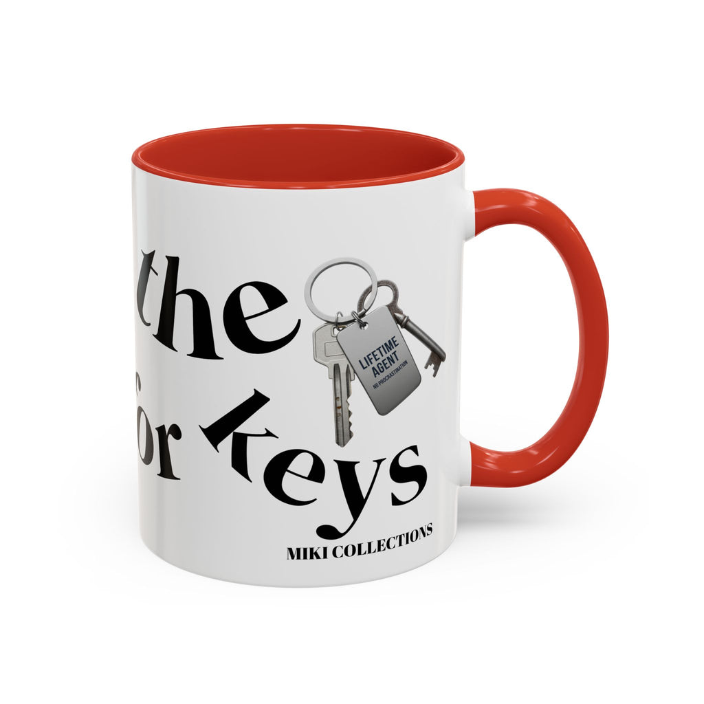 Accent Coffee Mug — 'Keys to Manifest' Black-Accent Inspirational Coffee Mug