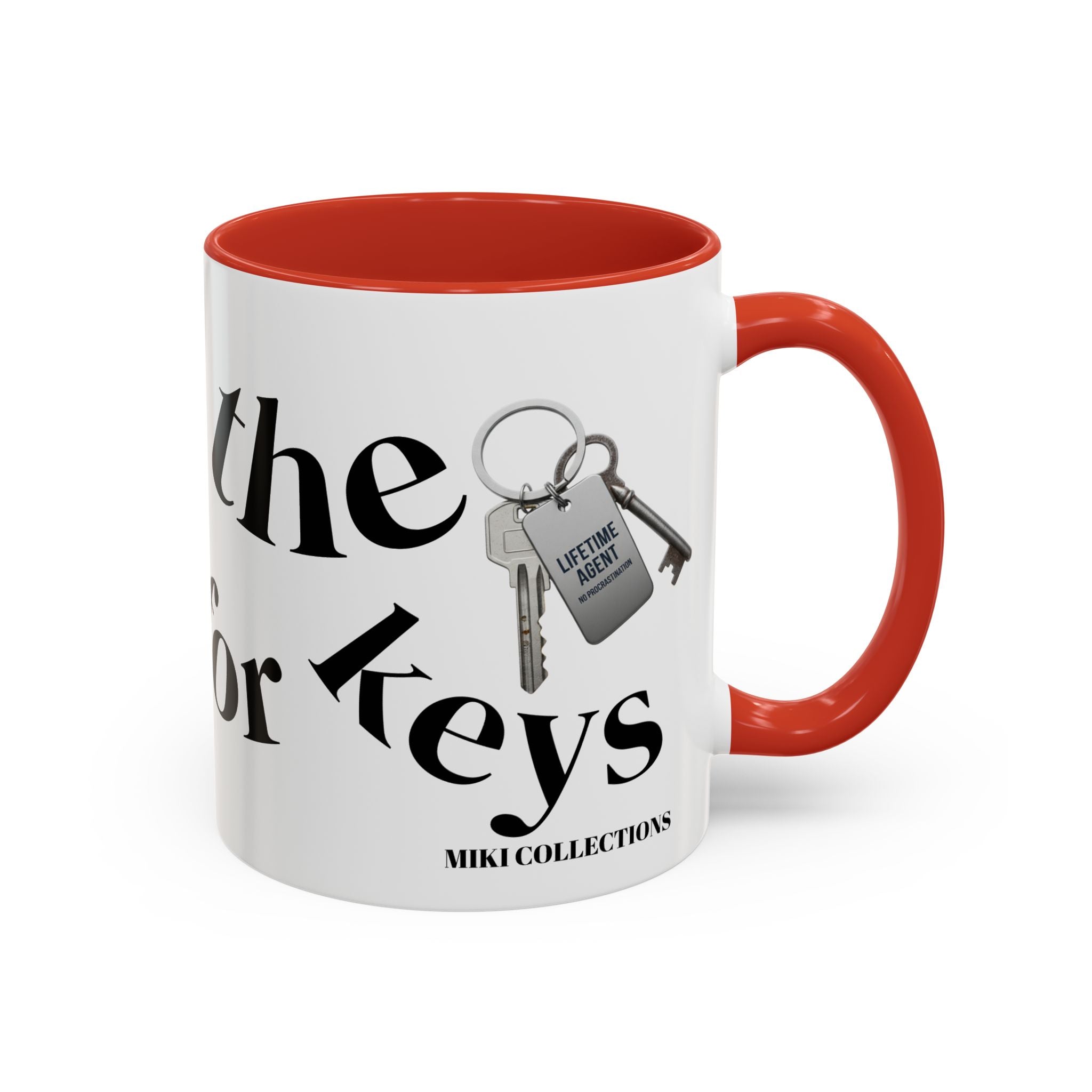 Accent Coffee Mug — 'Keys to Manifest' Black-Accent Inspirational Coffee Mug