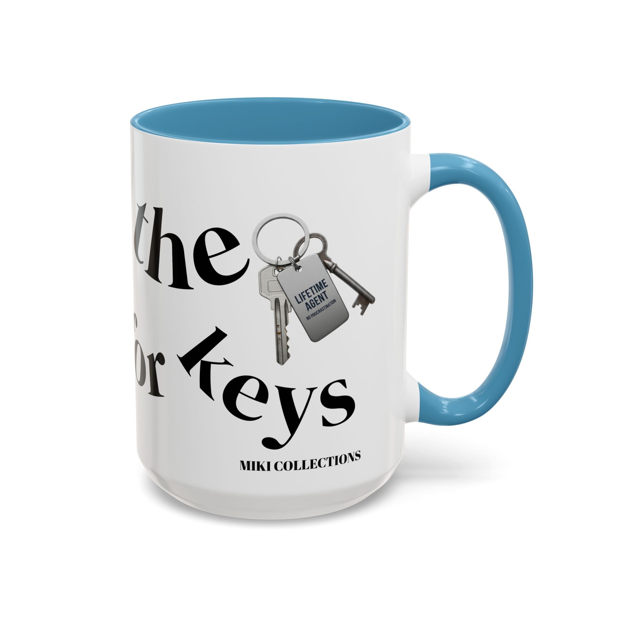Accent Coffee Mug — 'Keys to Manifest' Black-Accent Inspirational Coffee Mug