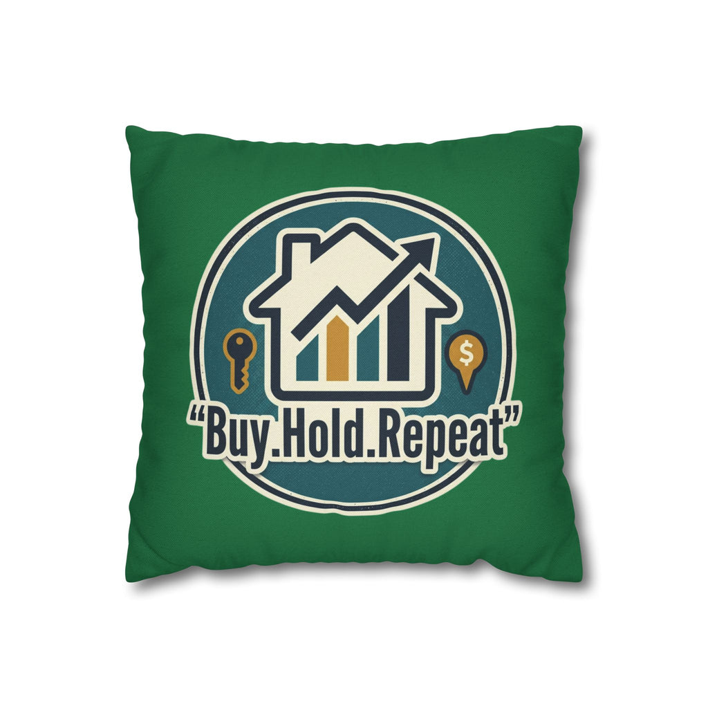 Buy. Hold. Repeat. Real Estate Pillowcase – Decorative Spun Polyester Cushion Cover