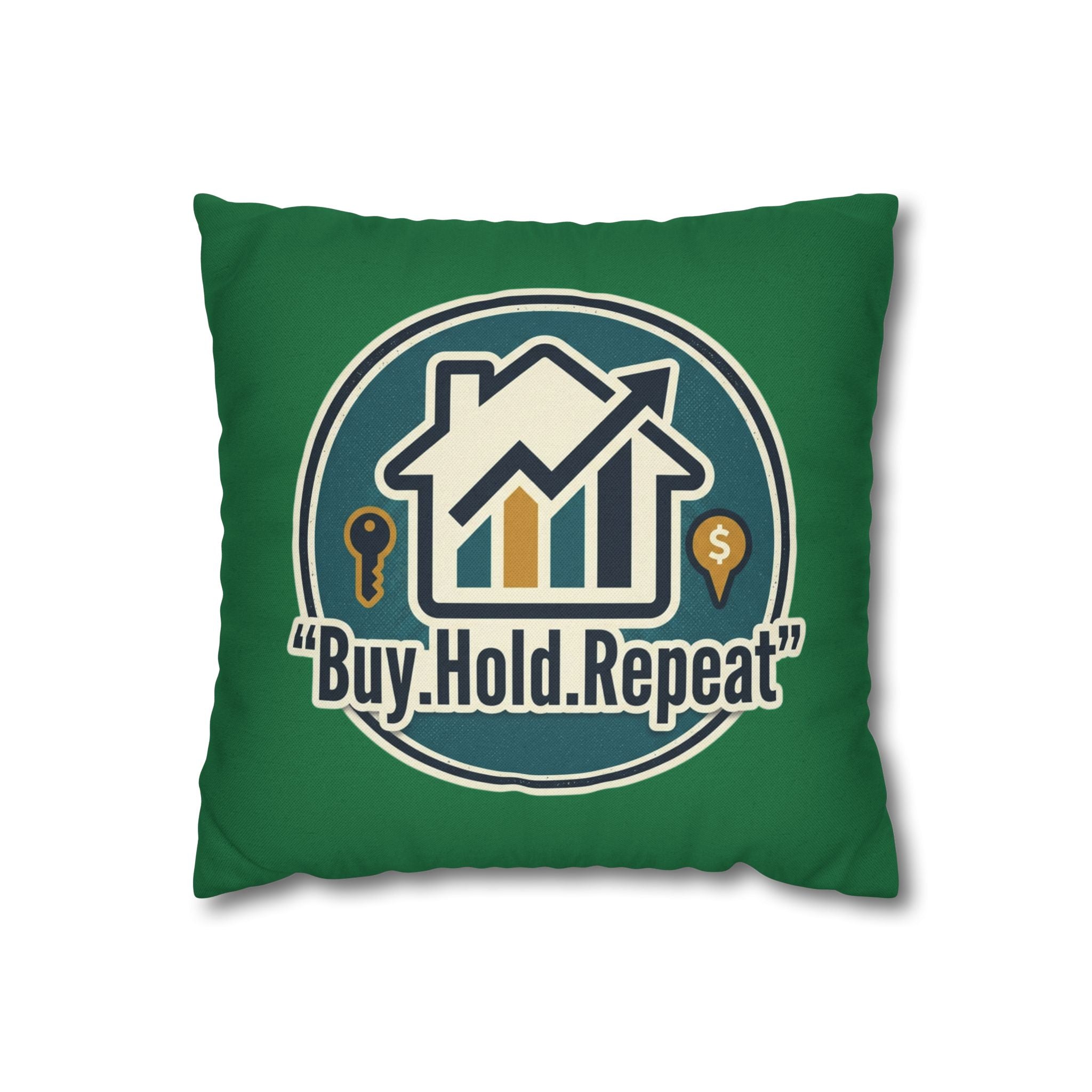 Buy. Hold. Repeat. Real Estate Pillowcase – Decorative Spun Polyester Cushion Cover