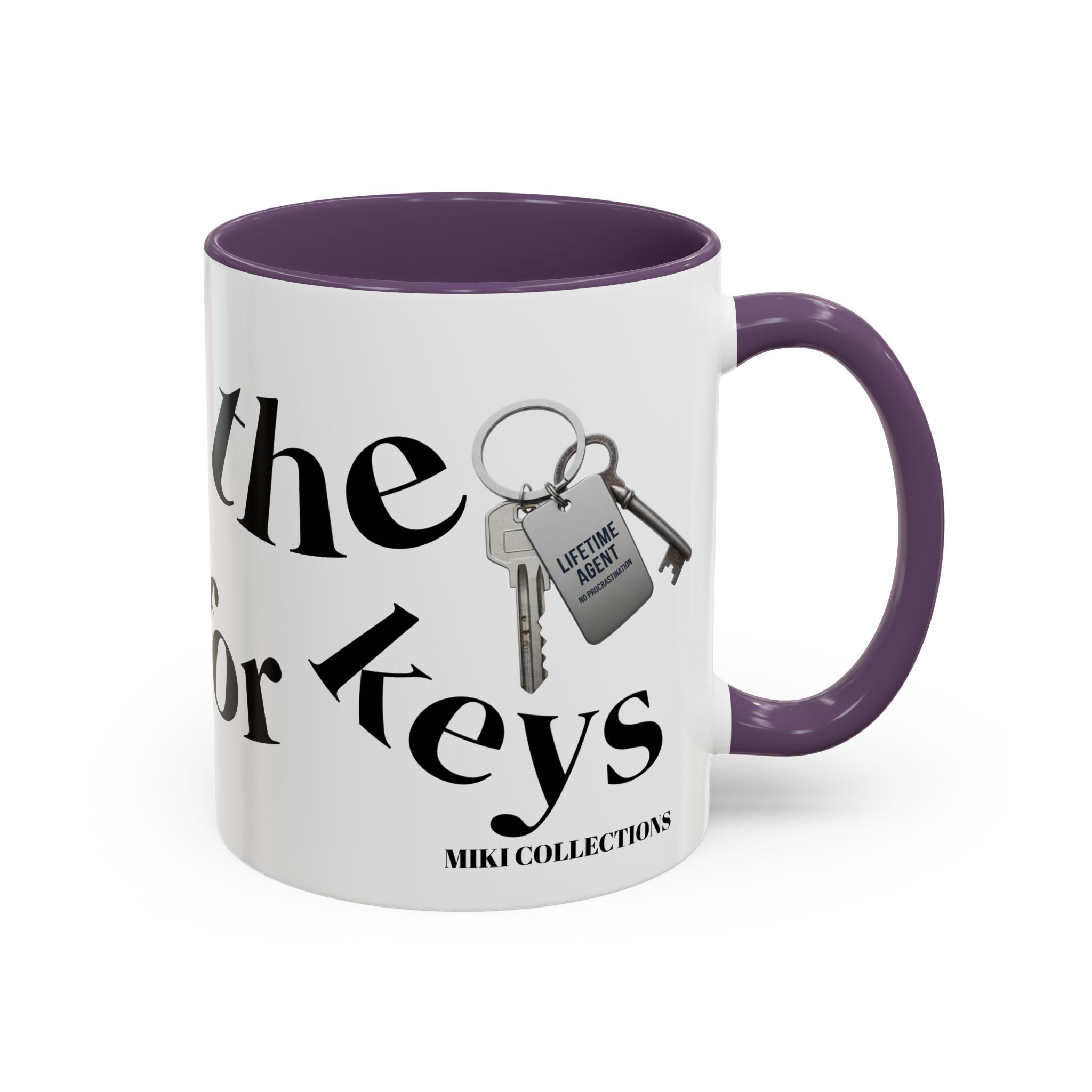 Accent Coffee Mug — 'Keys to Manifest' Black-Accent Inspirational Coffee Mug