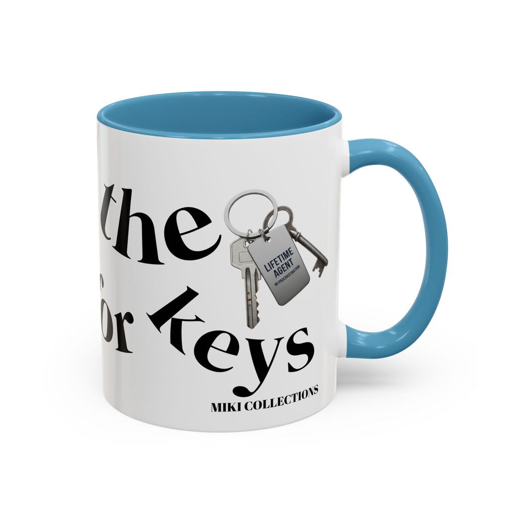 Accent Coffee Mug — 'Keys to Manifest' Black-Accent Inspirational Coffee Mug