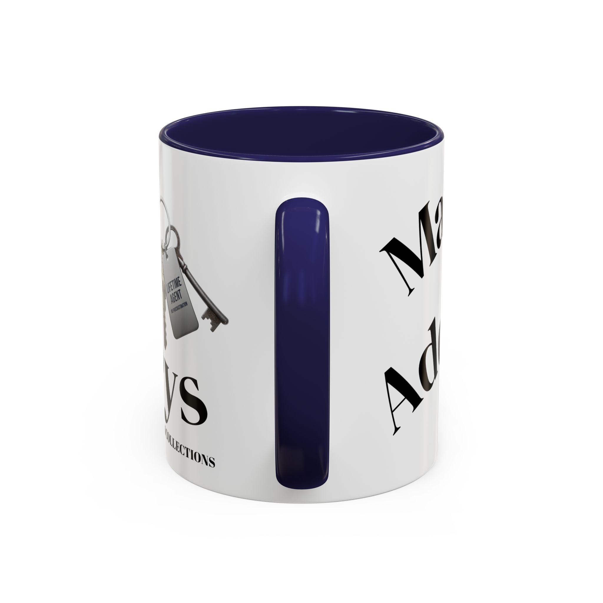 Accent Coffee Mug — 'Keys to Manifest' Black-Accent Inspirational Coffee Mug