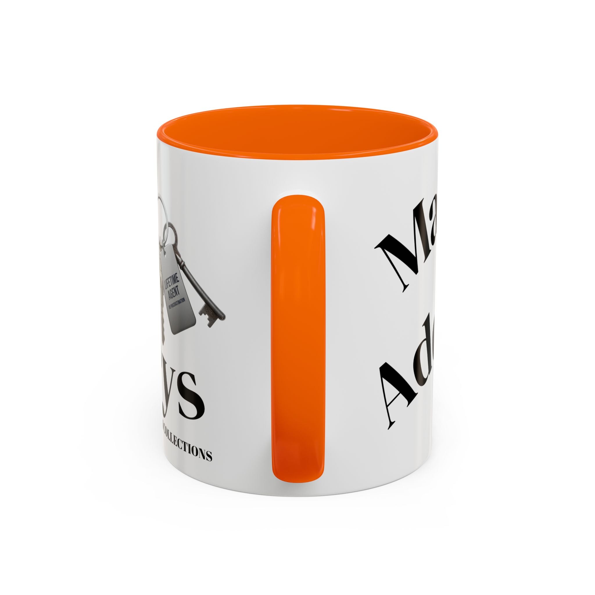 Accent Coffee Mug — 'Keys to Manifest' Black-Accent Inspirational Coffee Mug