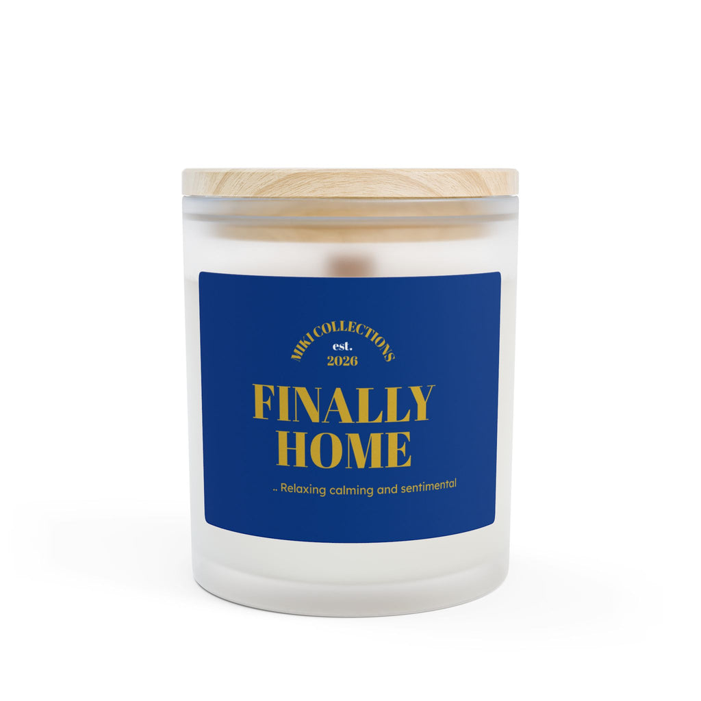 "Finally Home" Frosted Glass Candle, 11oz