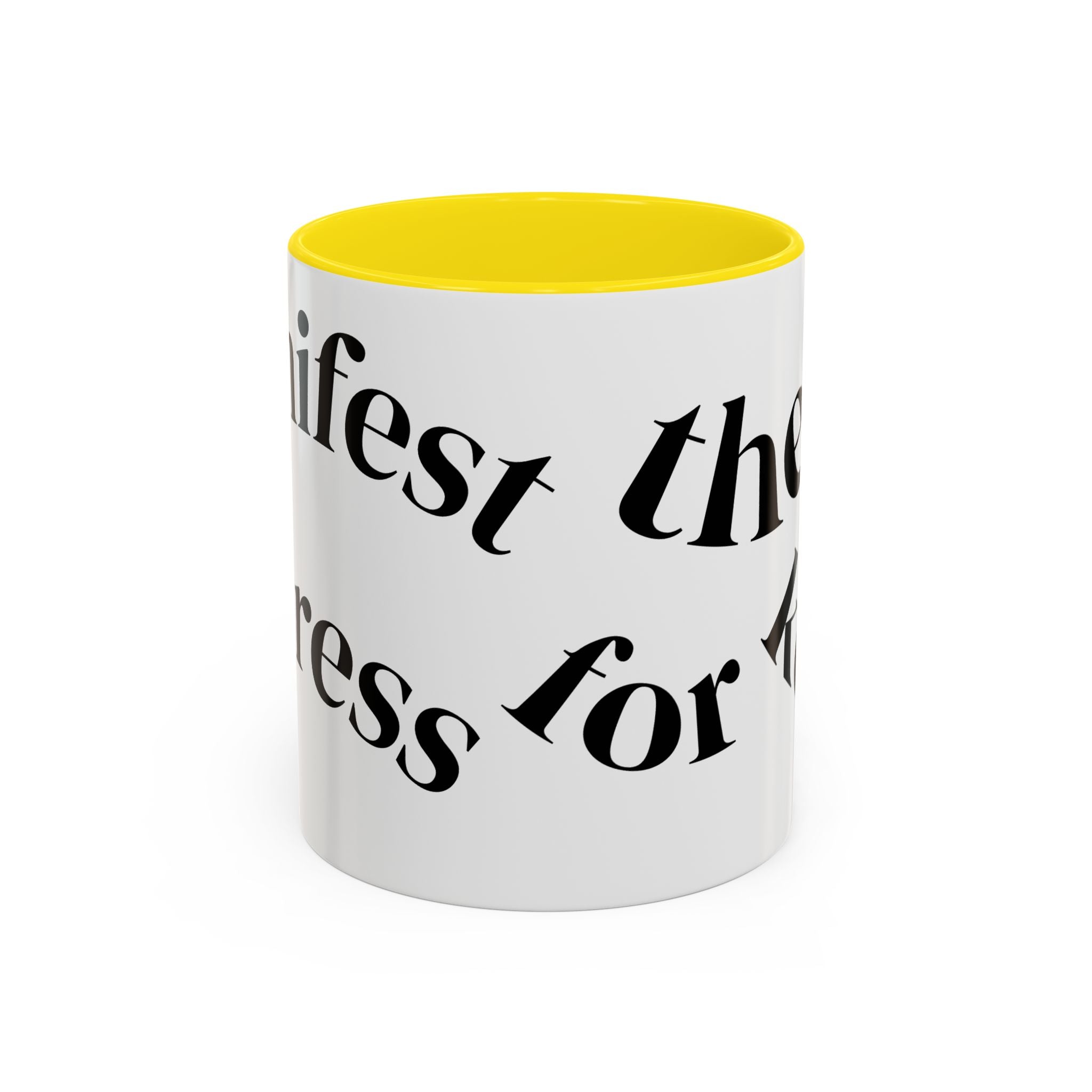 Accent Coffee Mug — 'Keys to Manifest' Black-Accent Inspirational Coffee Mug