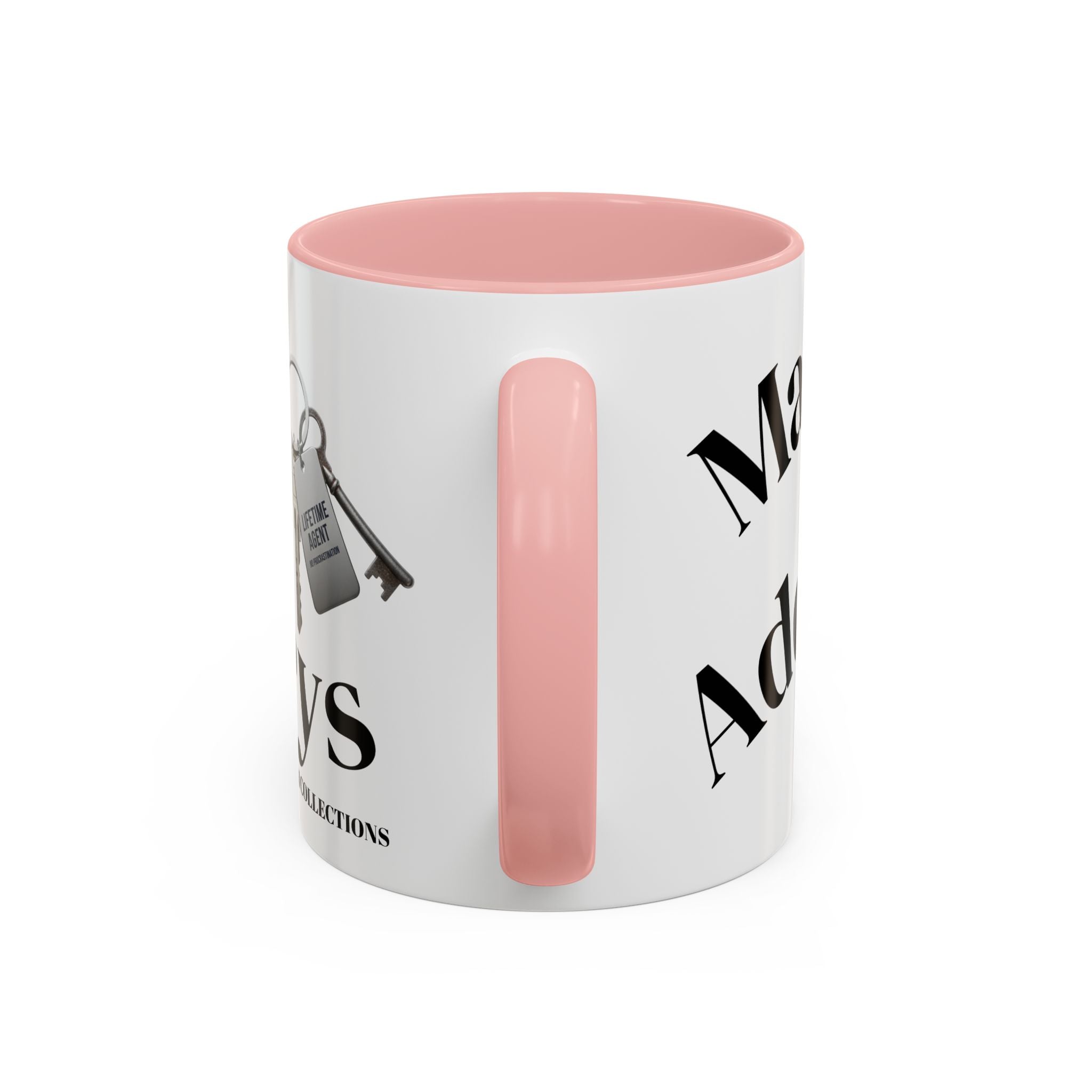 Accent Coffee Mug — 'Keys to Manifest' Black-Accent Inspirational Coffee Mug