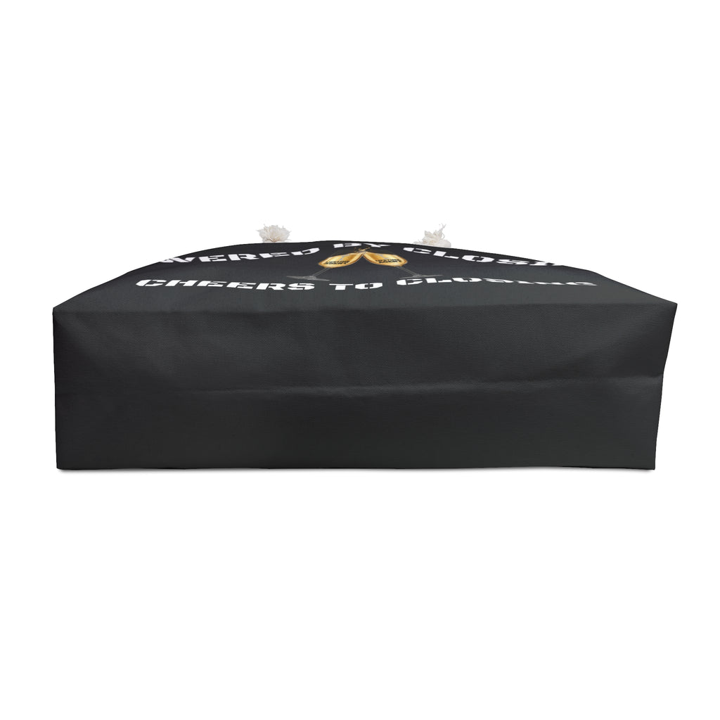"Powered by Closings" Cheers Black/White Travel Tote