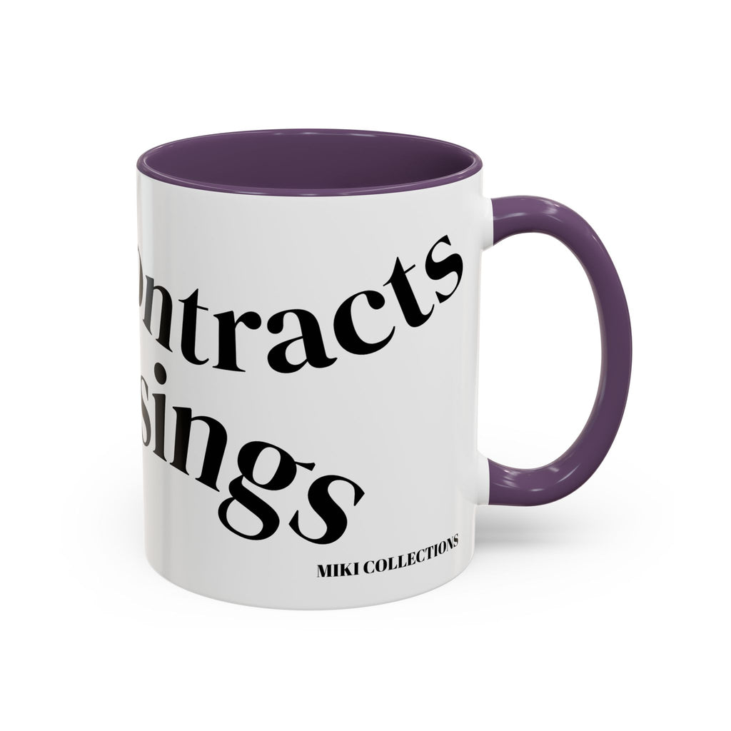 "Coffee.Contracts.Closings" Accent Inspirational Coffee Mug
