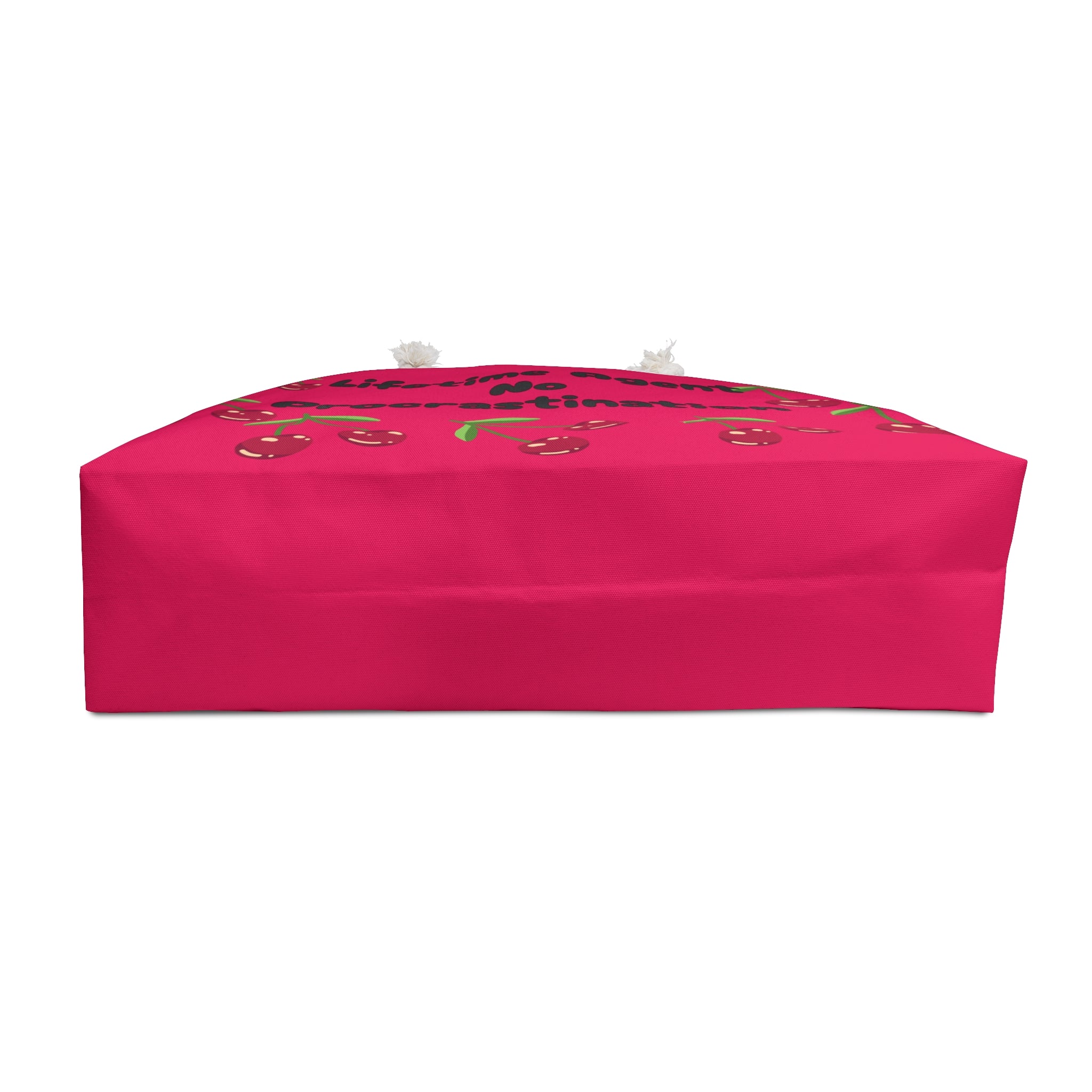 Weekender Bag — "Lifetime Agent No Procrastination" Raspberry/Cherry Print Travel Tote