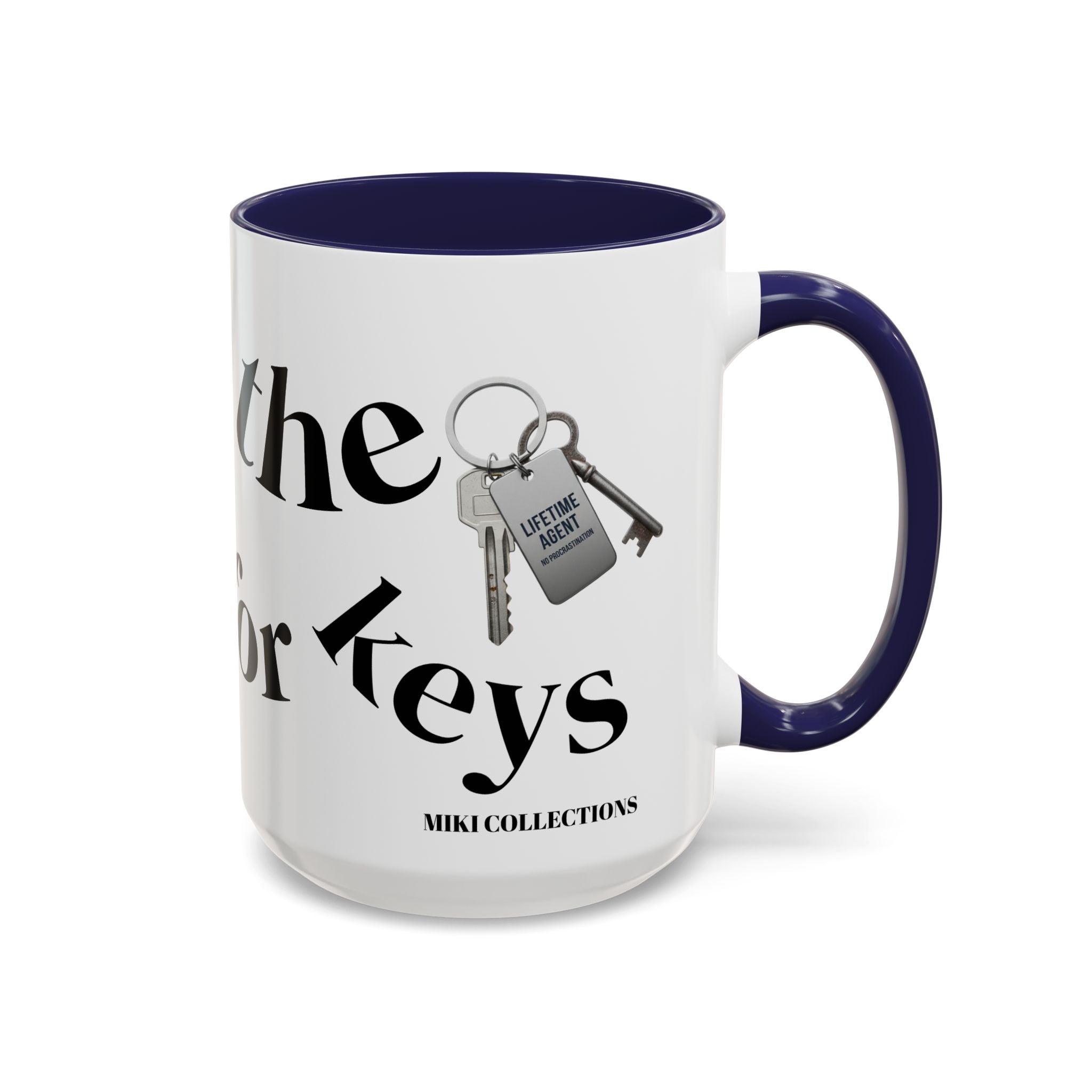 Accent Coffee Mug — 'Keys to Manifest' Black-Accent Inspirational Coffee Mug