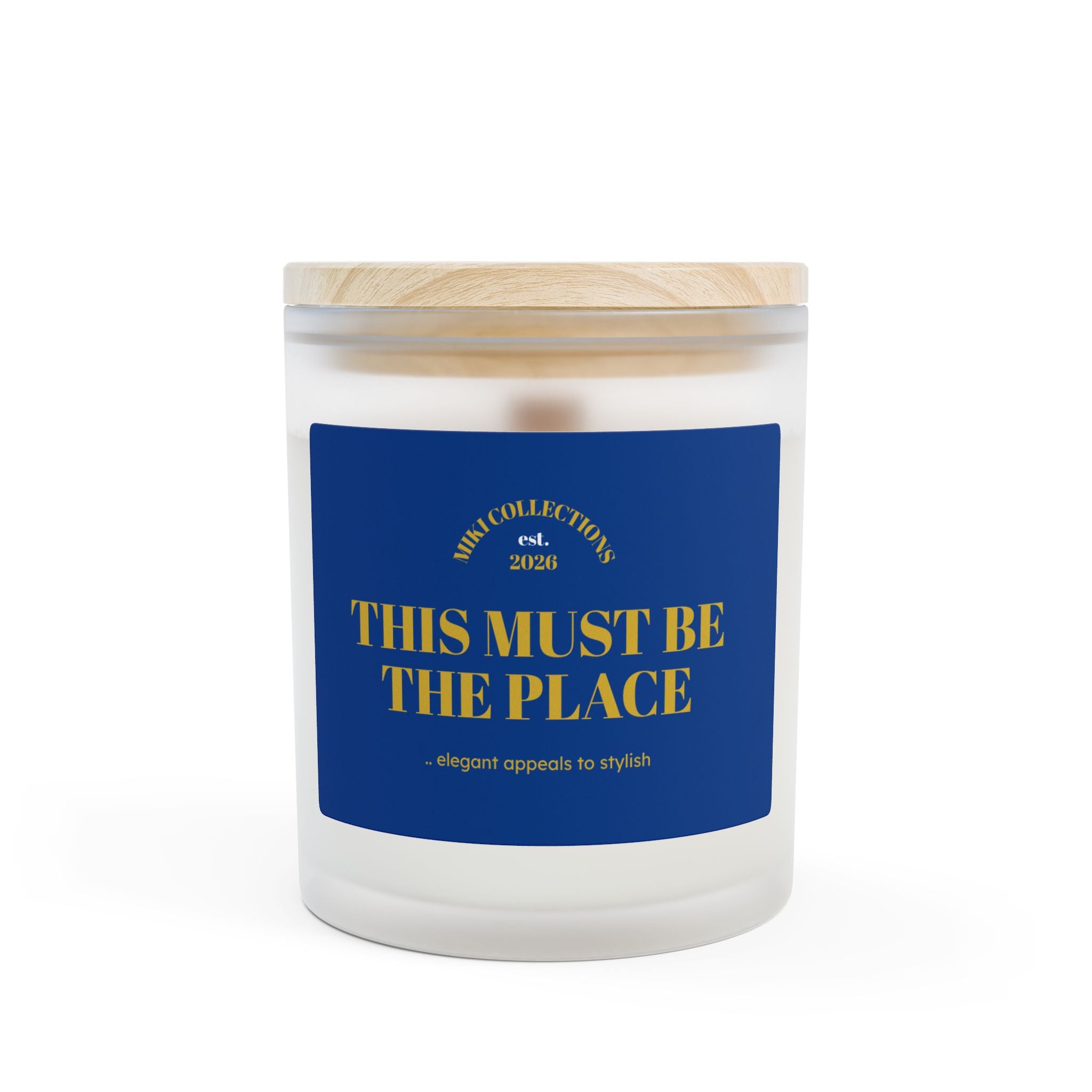 "This Must Be The Place" Frosted Glass Candle, 11oz