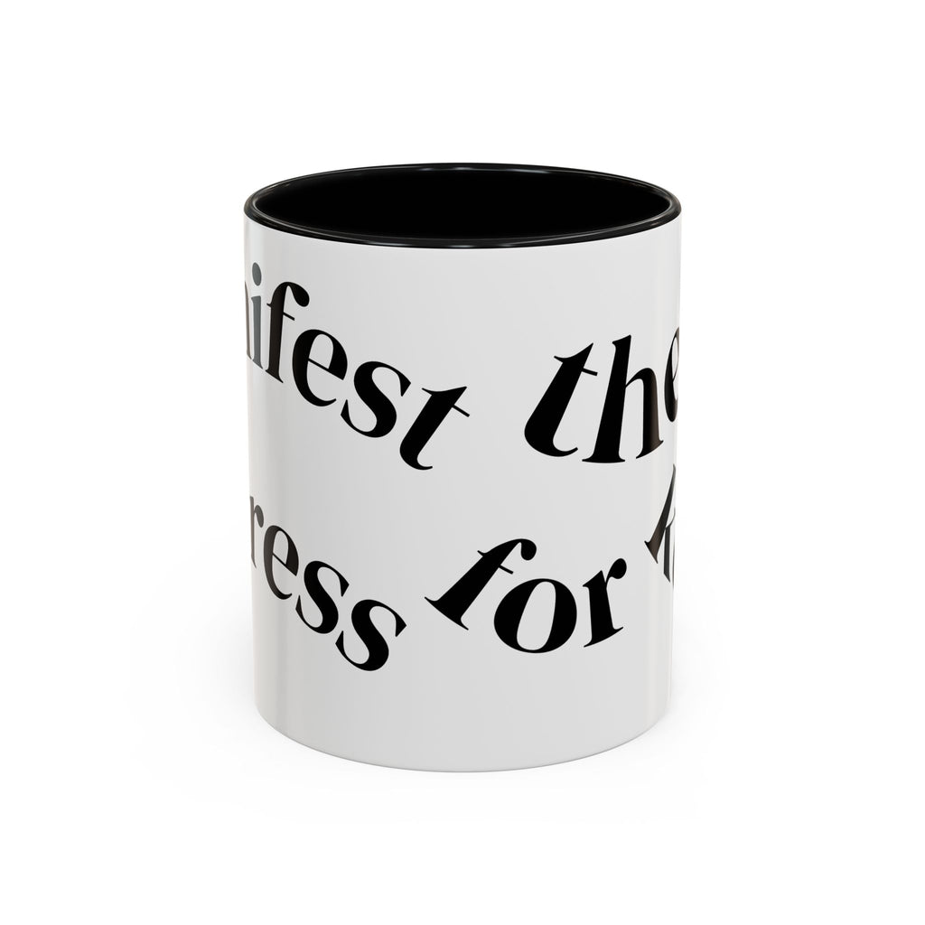 Accent Coffee Mug — 'Keys to Manifest' Black-Accent Inspirational Coffee Mug