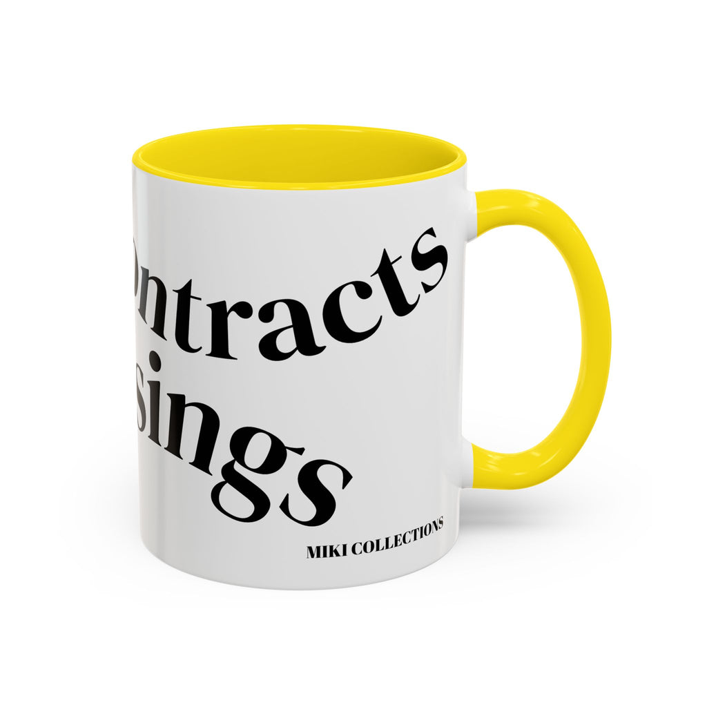 "Coffee.Contracts.Closings" Accent Inspirational Coffee Mug