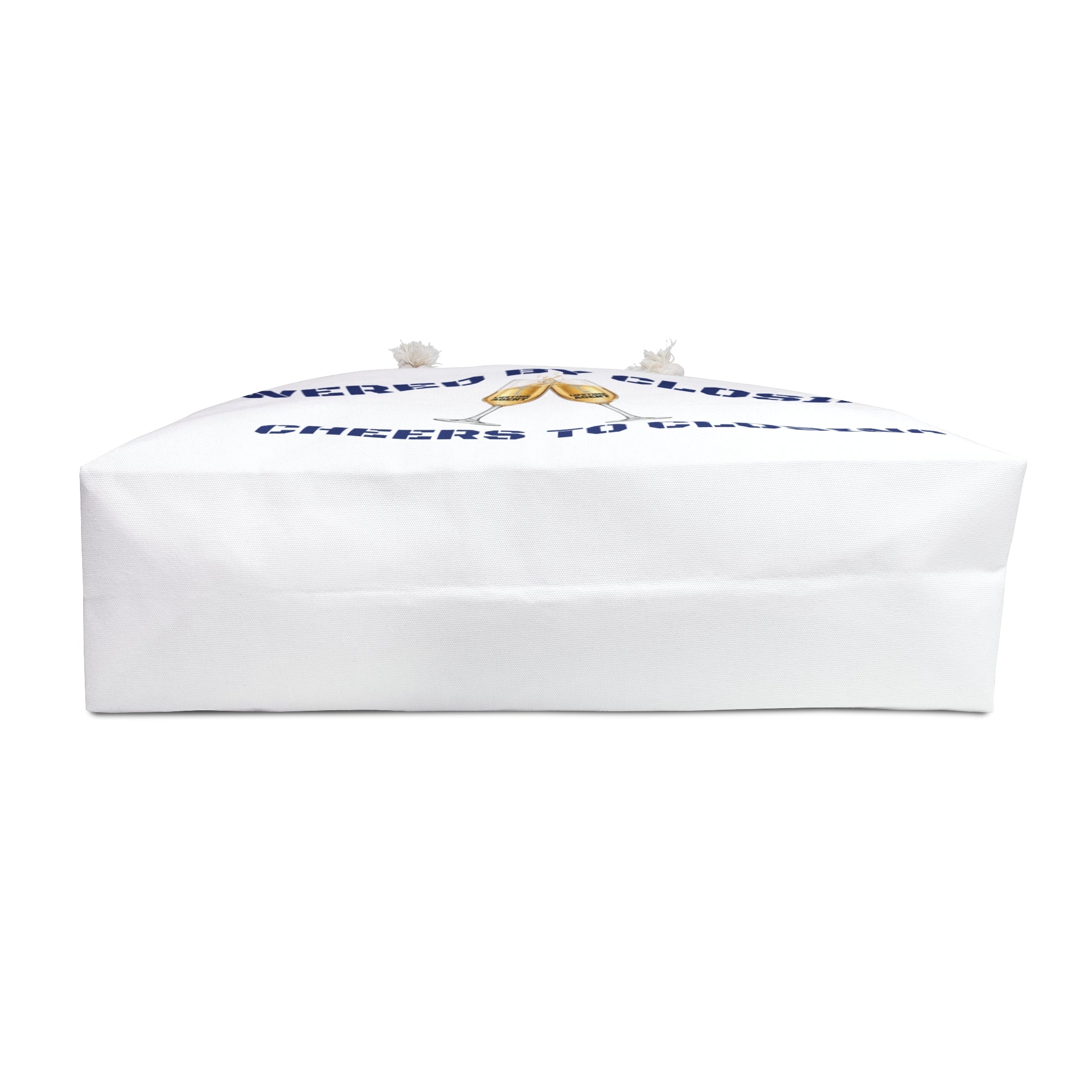 "Powered by Closings" Cheers Navy/White Travel Tote
