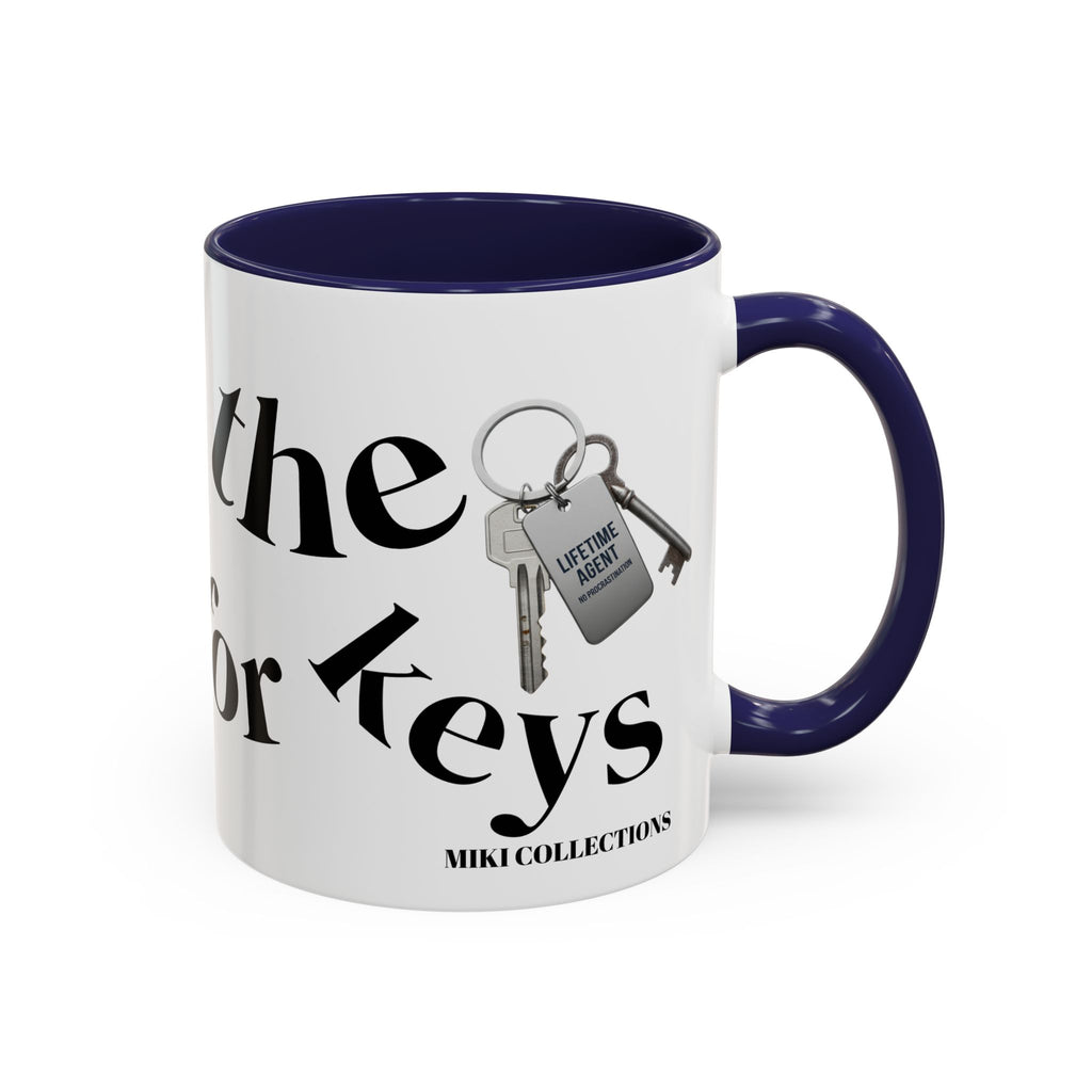 Accent Coffee Mug — 'Keys to Manifest' Black-Accent Inspirational Coffee Mug
