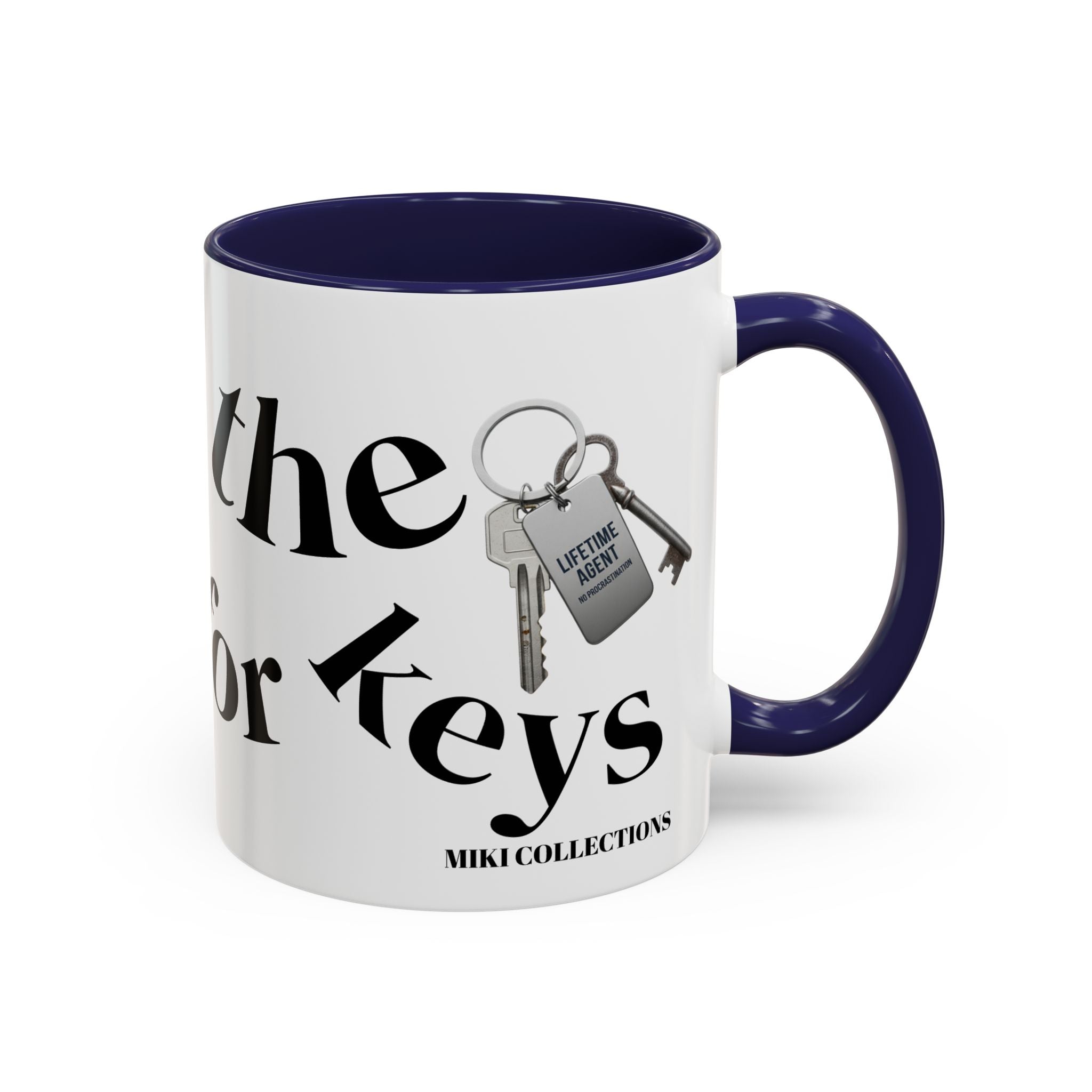 Accent Coffee Mug — 'Keys to Manifest' Black-Accent Inspirational Coffee Mug